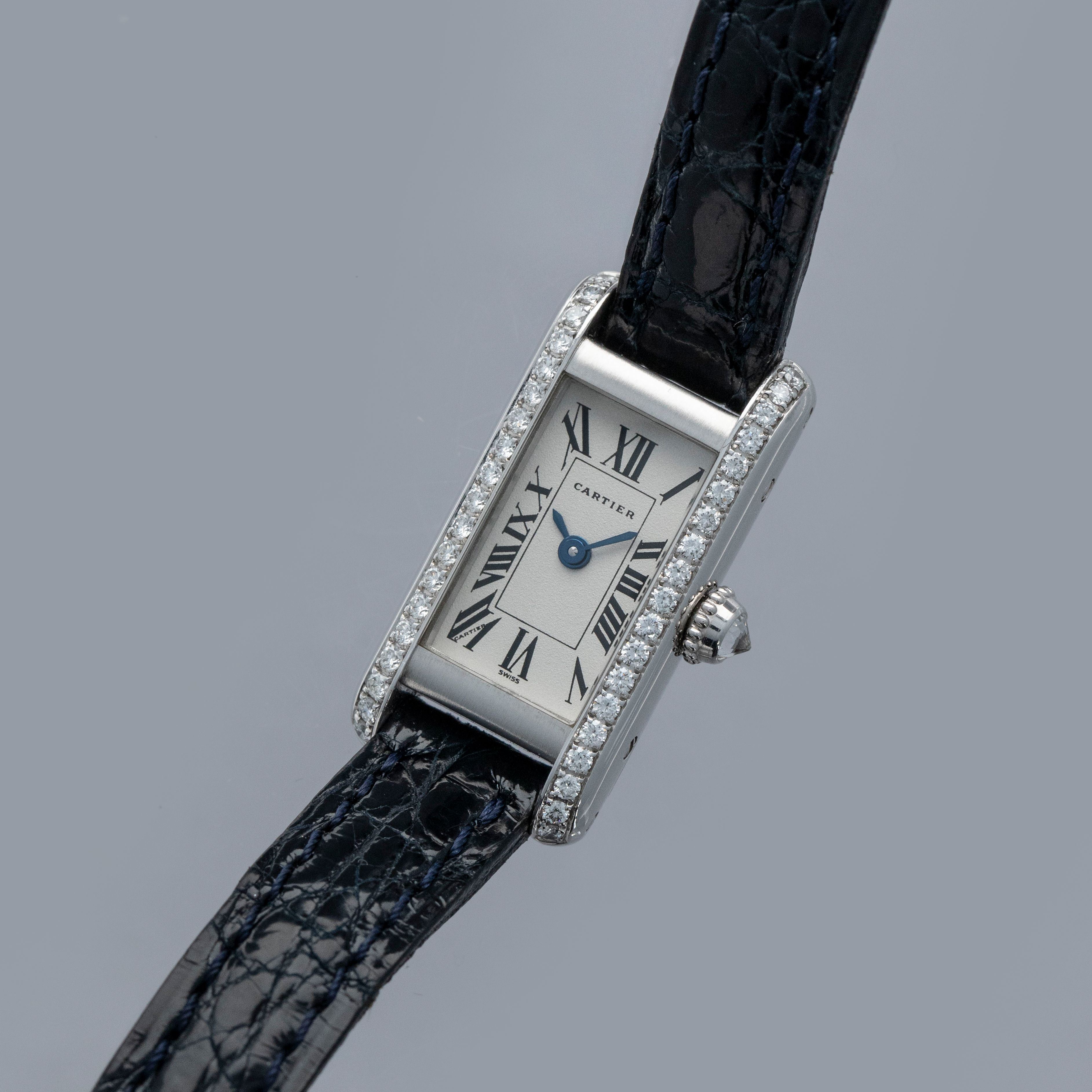 Cartier Tank Louis Mini Quartz 1381 Diamond Case and Crown 18k WG
