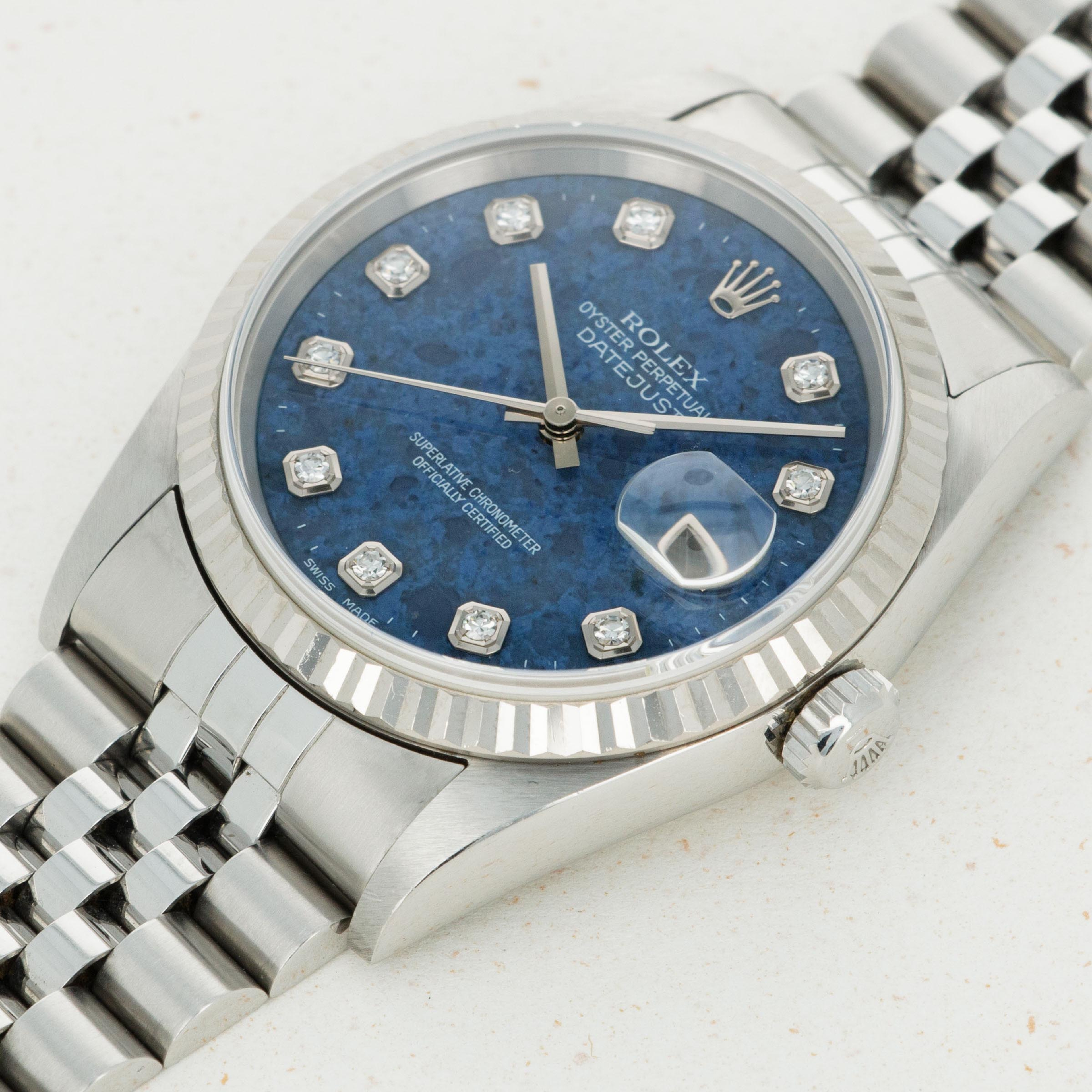 Rare and Collectible Offered in excellent condition, this example features tight end links and a full case, which, when paired with its rare sodalite dial, creates a truly collectible timepiece.