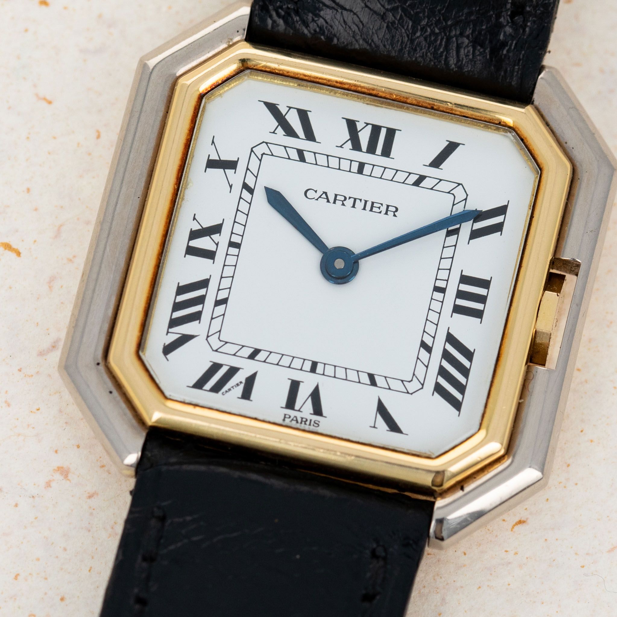 Cartier Tank Ceinture 7820 18K WG YG Auctions Loupe This