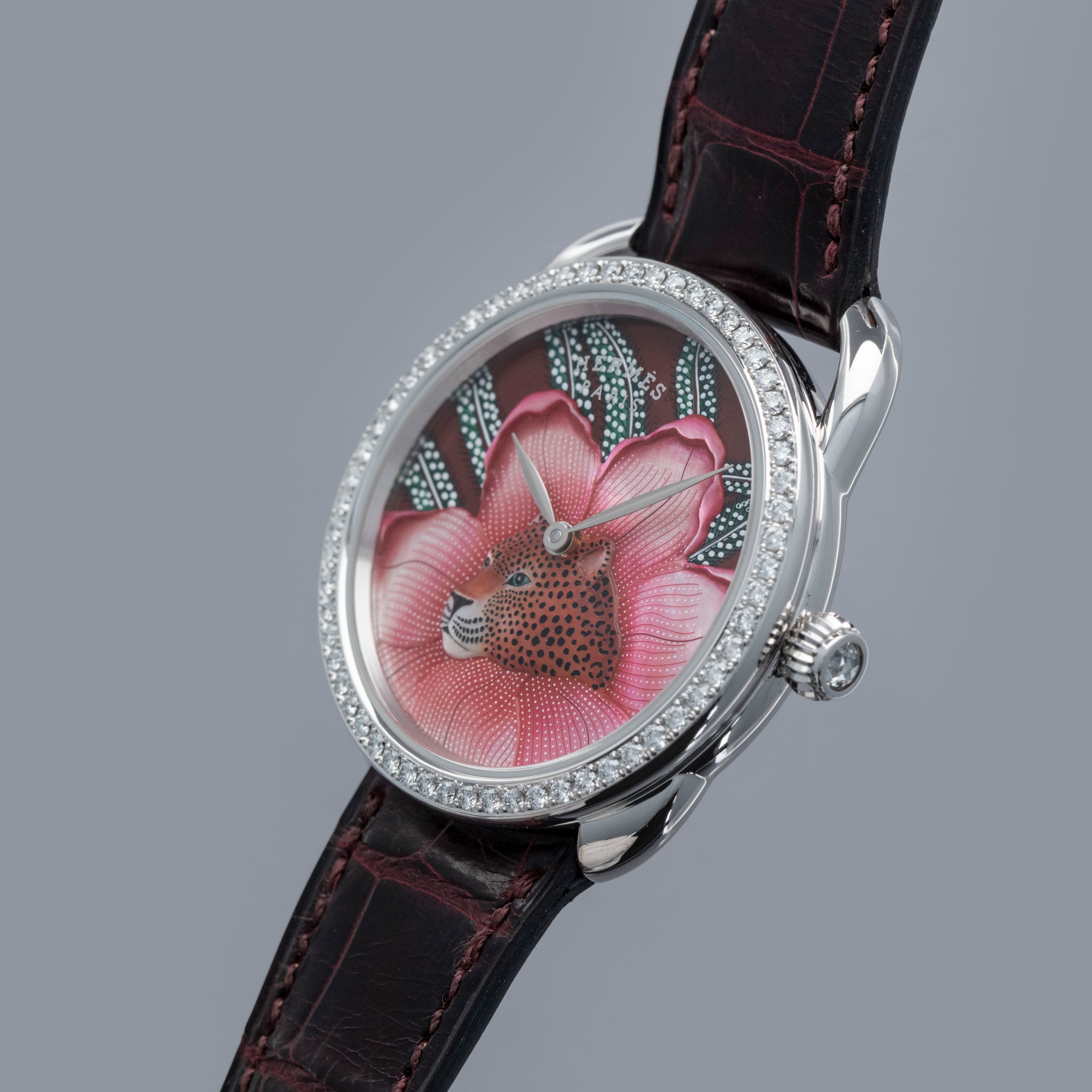 Hermes Arceau AR6.A93b Leopard in Baobab Tree Enamel Dial Diamond