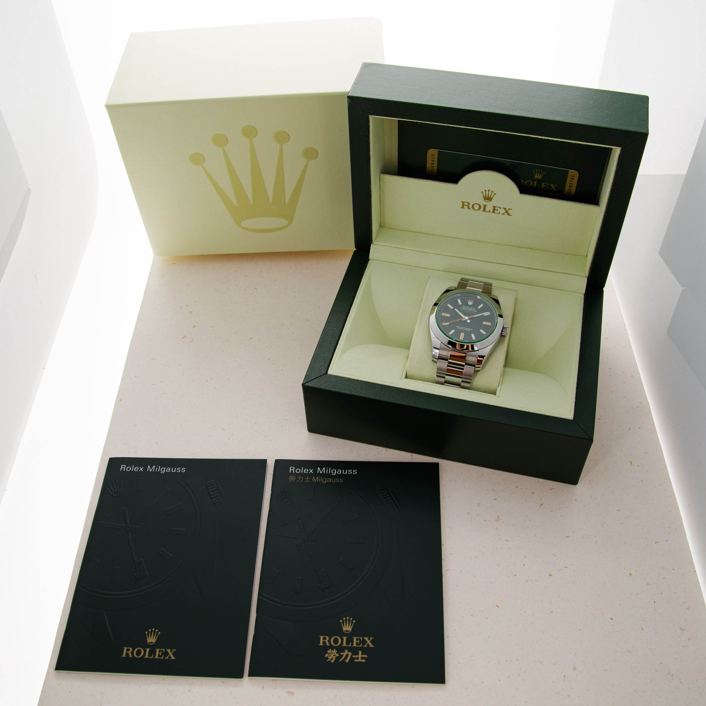 Rolex Milgauss 116400GV Black Dial Green Crystal | Auctions