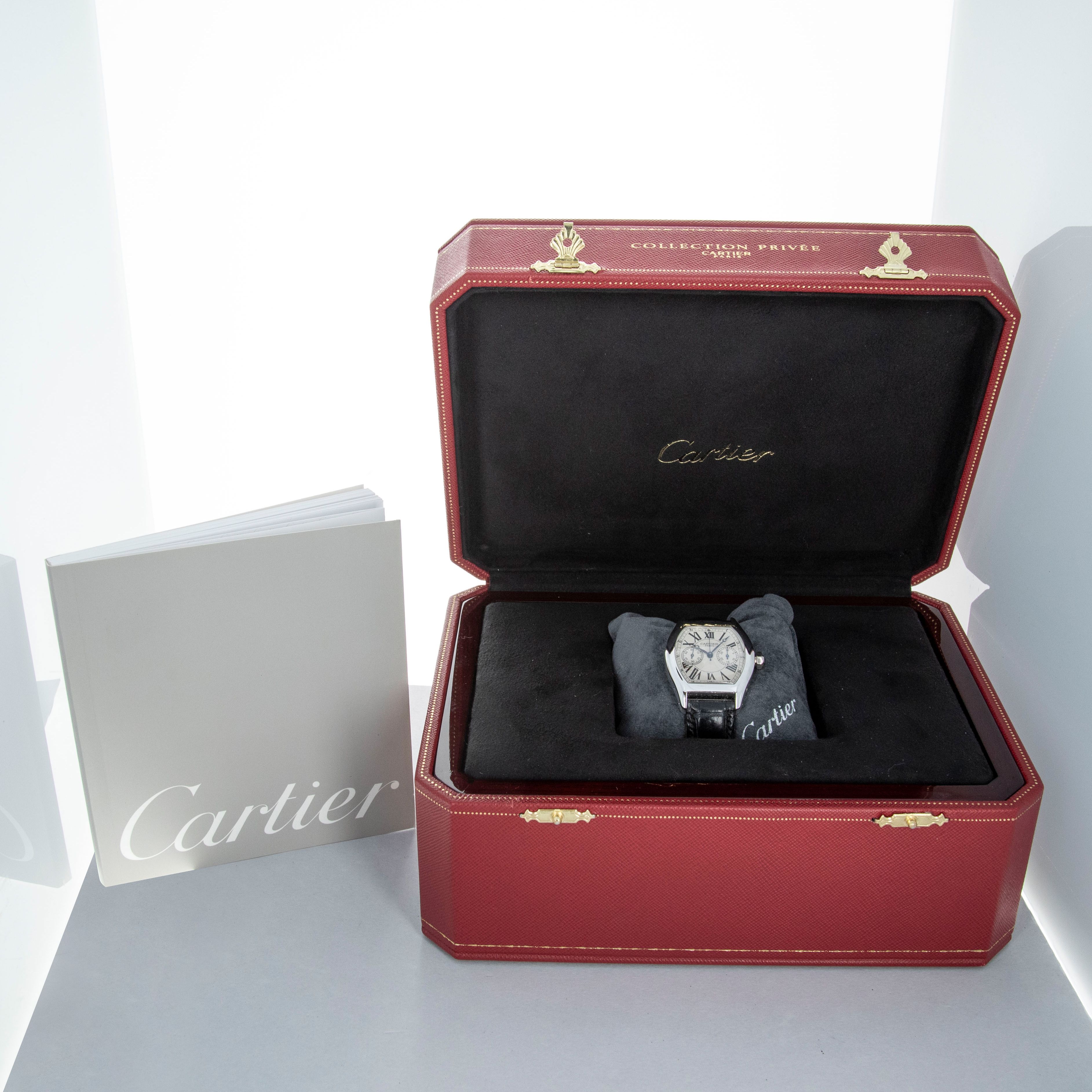 CARTIER CPCP TORTUE XL MONOPOUSSOIR CHRONOGRAPH 2714 18k WG