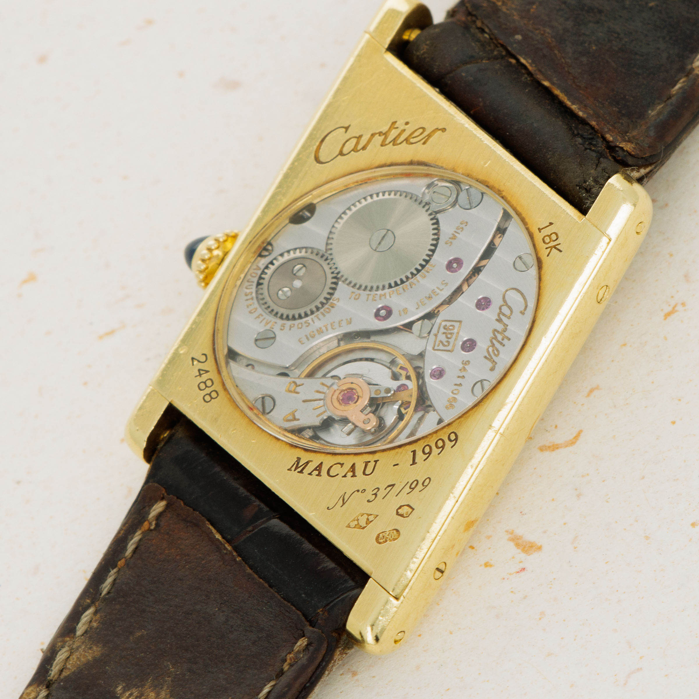 Cartier Tank Asymetrique For Macau 2488 YG Box and Papers