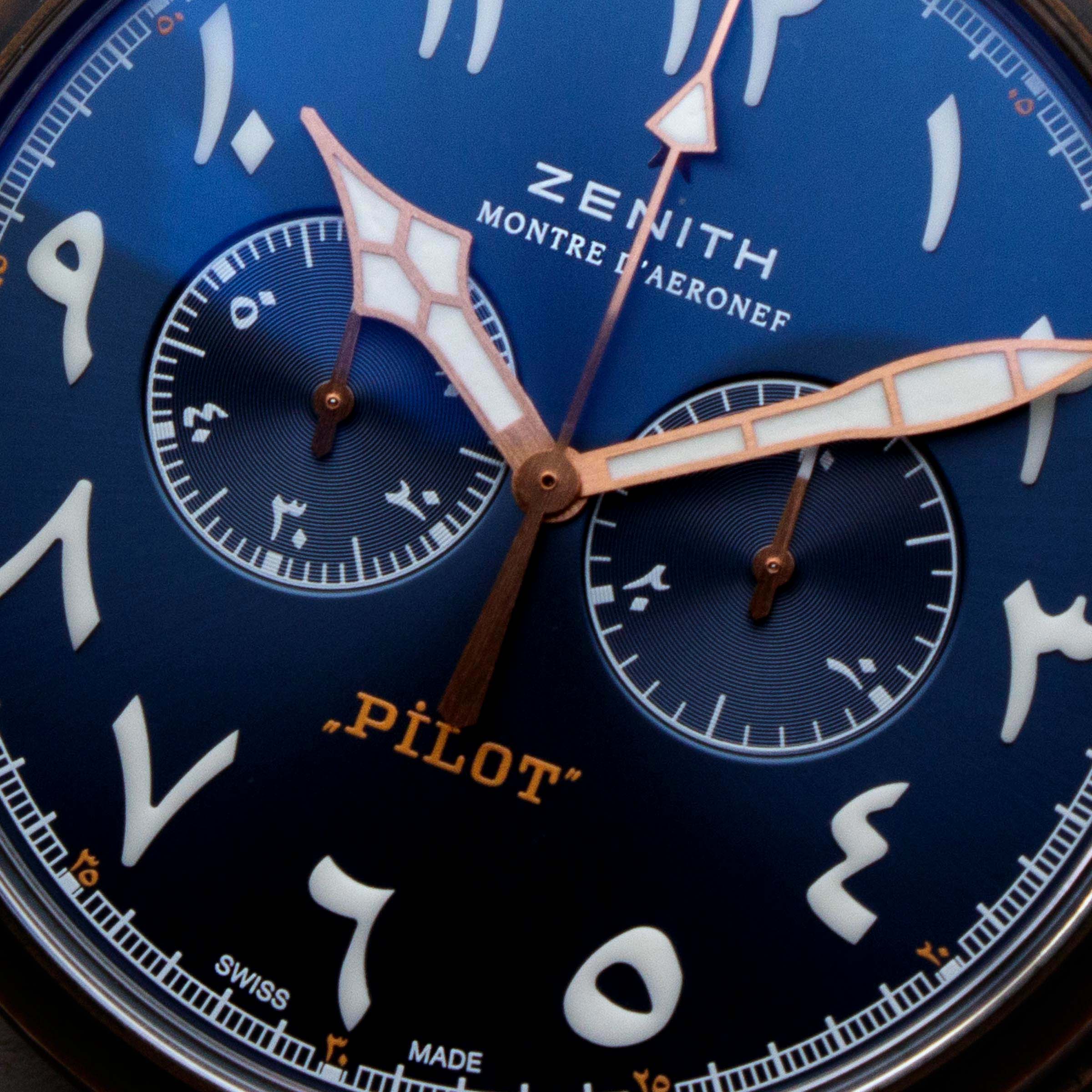 Zenith Pilot Montre D' Aeronef Type 20 Chronograph Arabic Dial