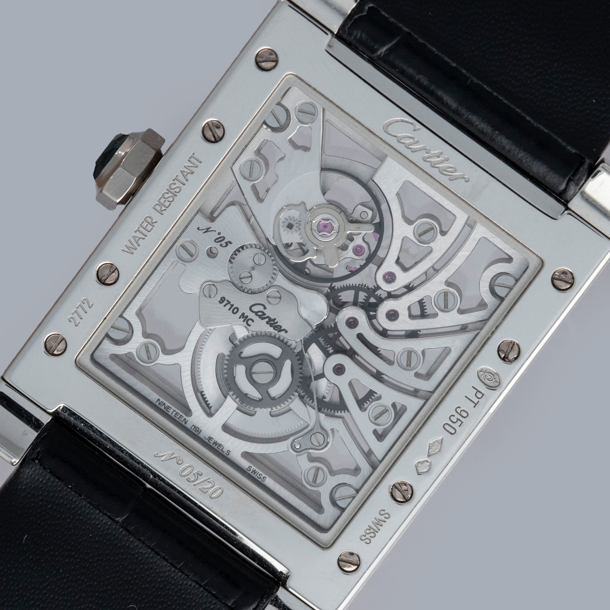 Cartier CPCP Tank a Vis Squelette 2772 Platinum | Auctions | Loupe