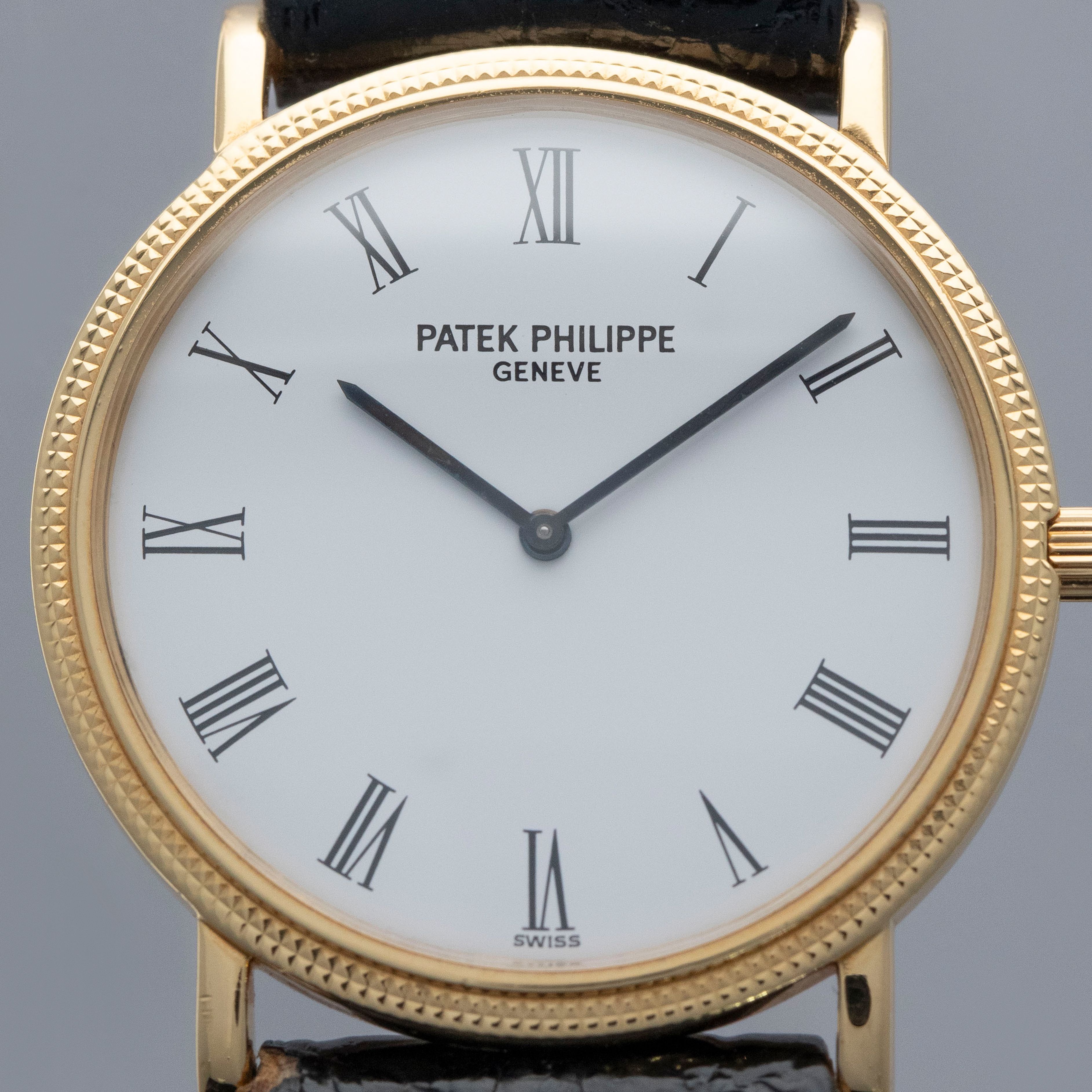 PATEK PHILIPPE EXTRA-THIN CALATRAVA 3520D WHITE ROMAN DIAL 18K YG