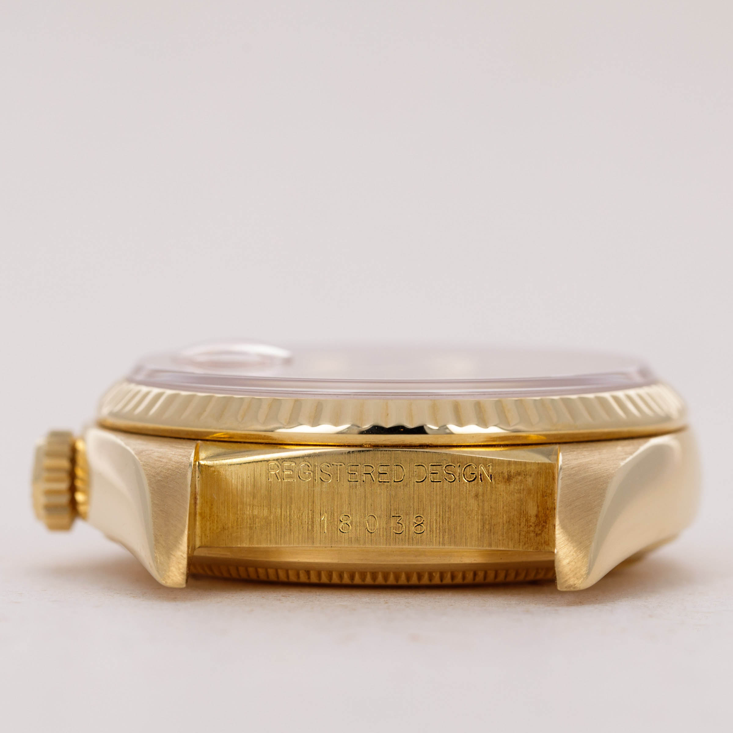 Rolex Day-Date 18038 Coral Dial 18k YG | Auctions | Loupe This