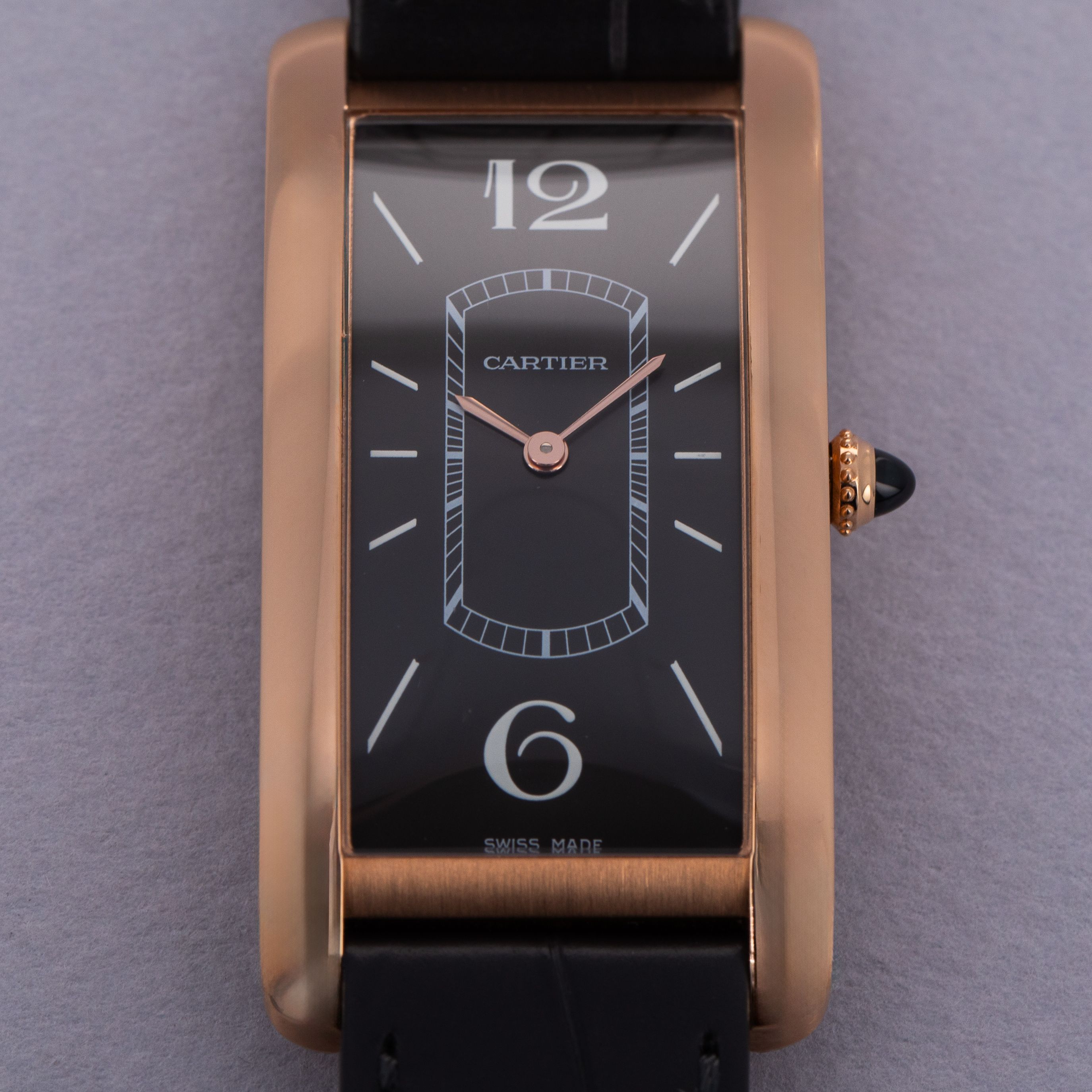 Cartier Tank Cintrée WGTA0025 Black Dial 18k RG | Auctions | Loupe