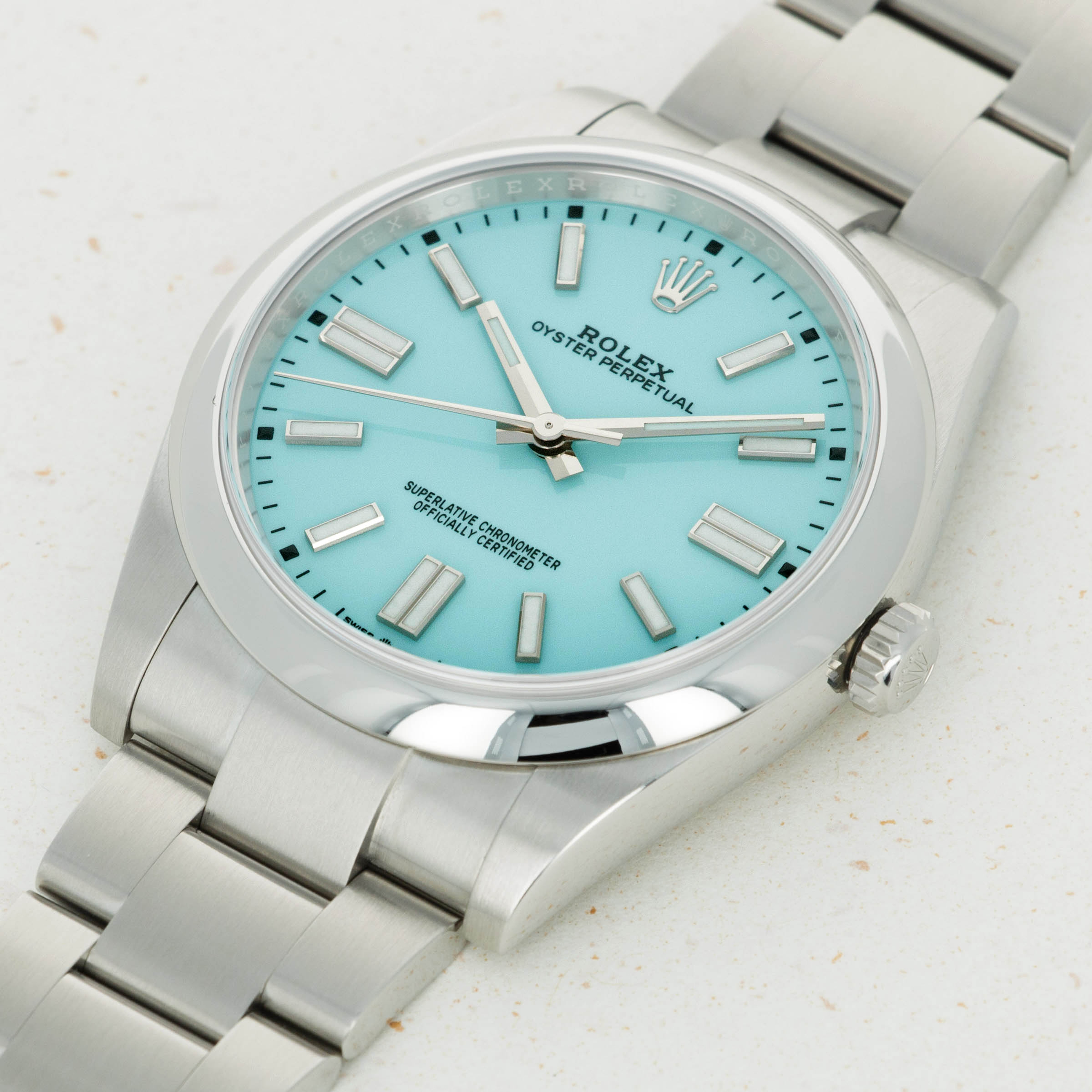 The Construction Named after its automatic winding movement and water-resistant case, the Oyster Perpetual ushered in a new era of watchmaking at Rolex and the wider industry as brands scrambled to create timepieces as rugged as this iconic piece of design. Now, the Oyster Perpetual lies as the foundation for every sports watch Rolex makes, and for good reason.