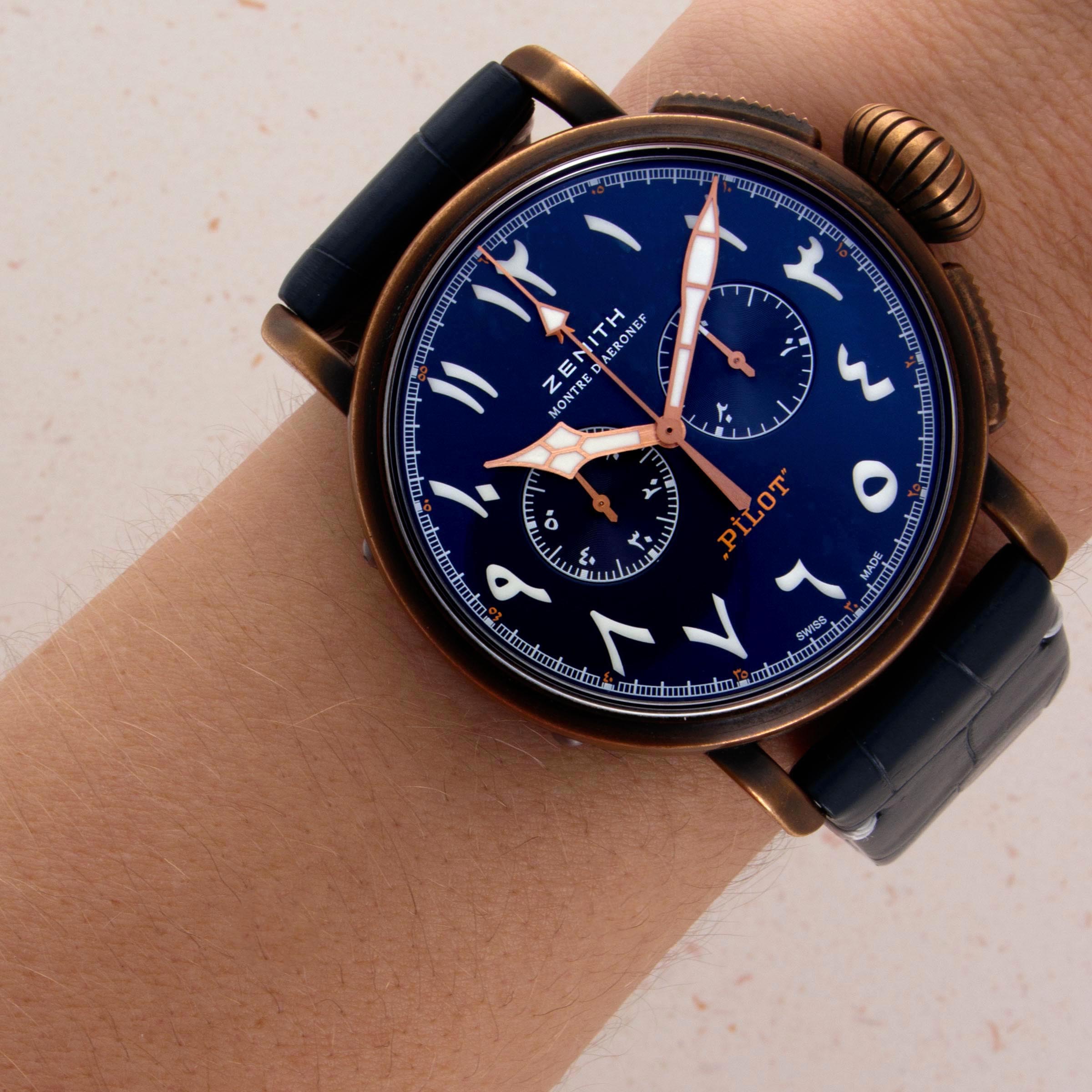 Zenith Pilot Montre D' Aeronef Type 20 Chronograph Arabic Dial