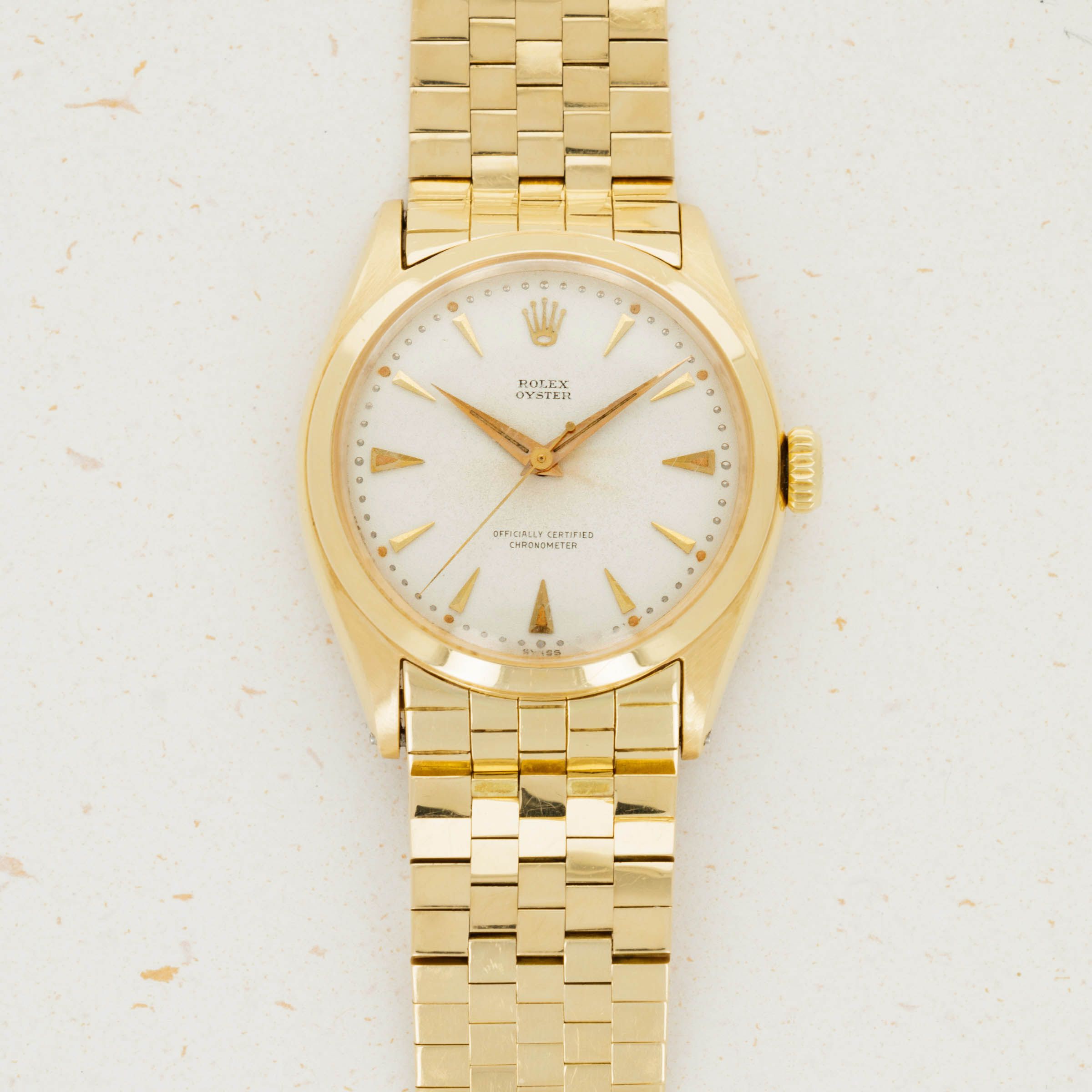 Rolex Oyster Perpetual 6022 18k YG with Brick Bracelet A10493