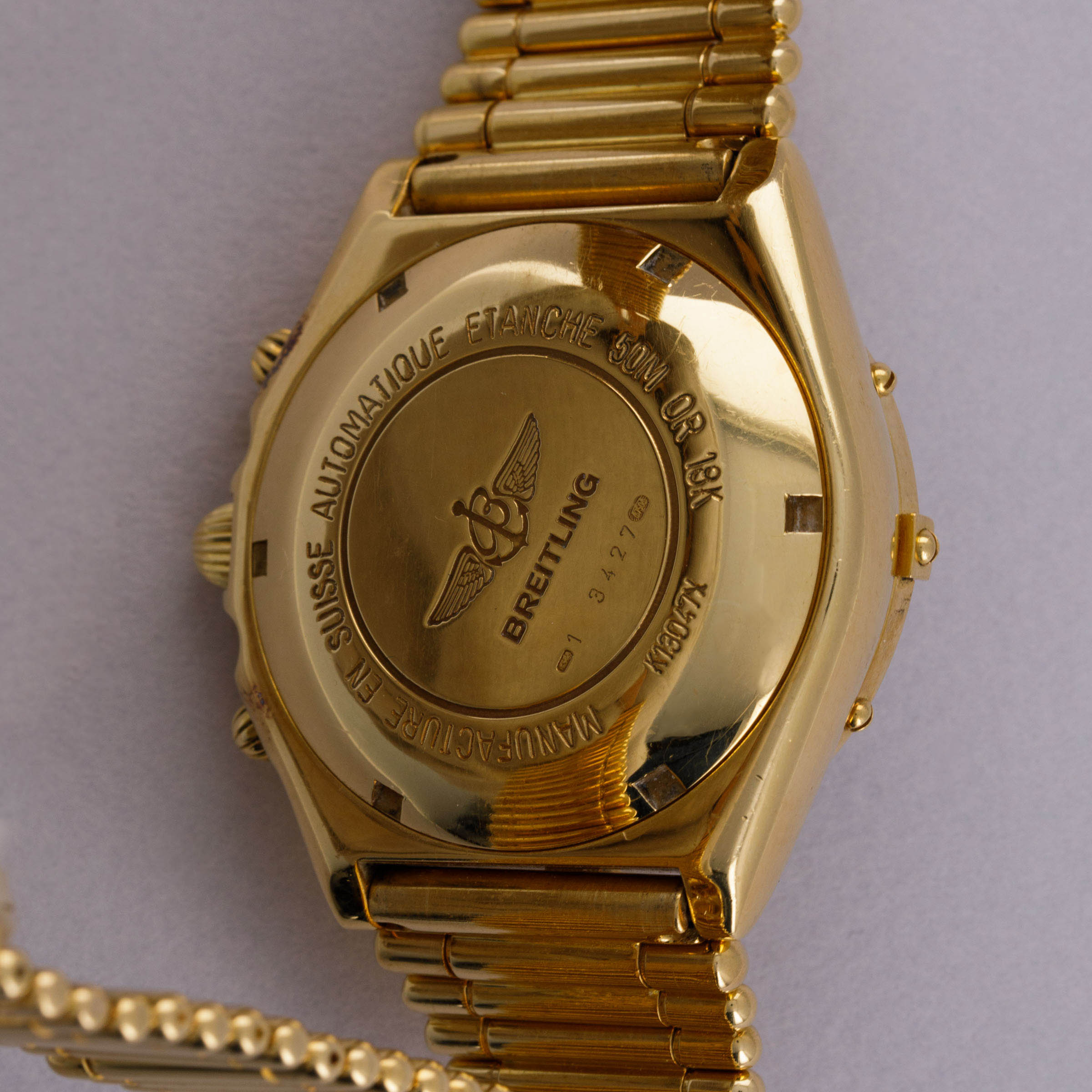 Breitling Chronomat K13047X 18k YG Bracelet Black Dial | Auctions