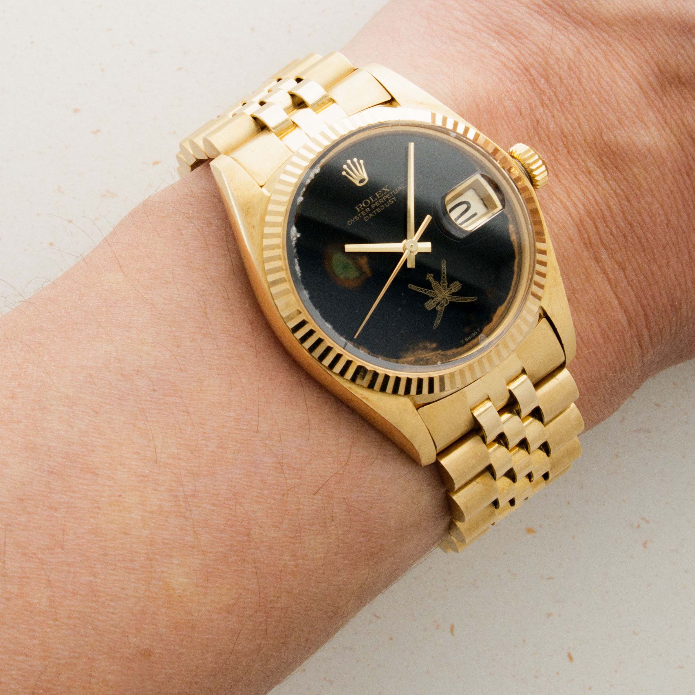 Rolex Datejust 1601 Yellow Gold Oman Asprey Set | Auctions | Loupe