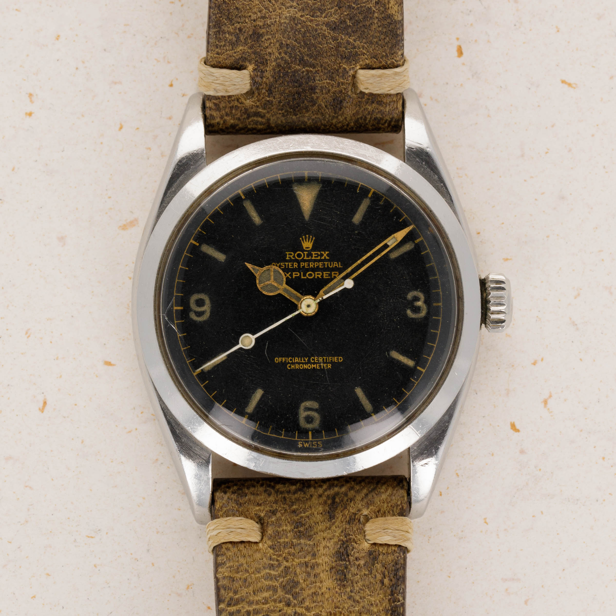 Rolex Explorer 6610 Gilt Dial Auctions Loupe This