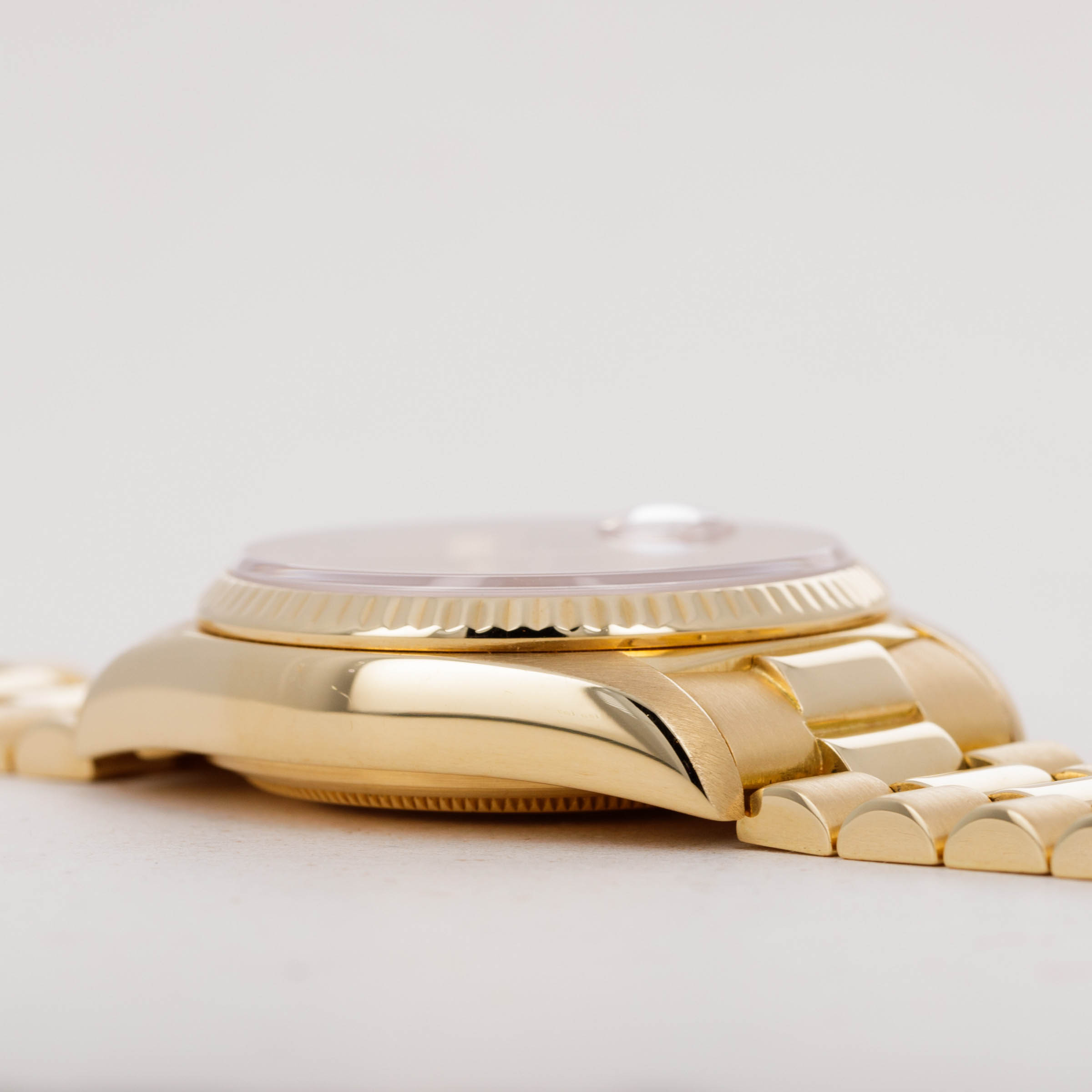 Rolex Day-Date 18038 Coral Dial 18k YG | Auctions | Loupe This