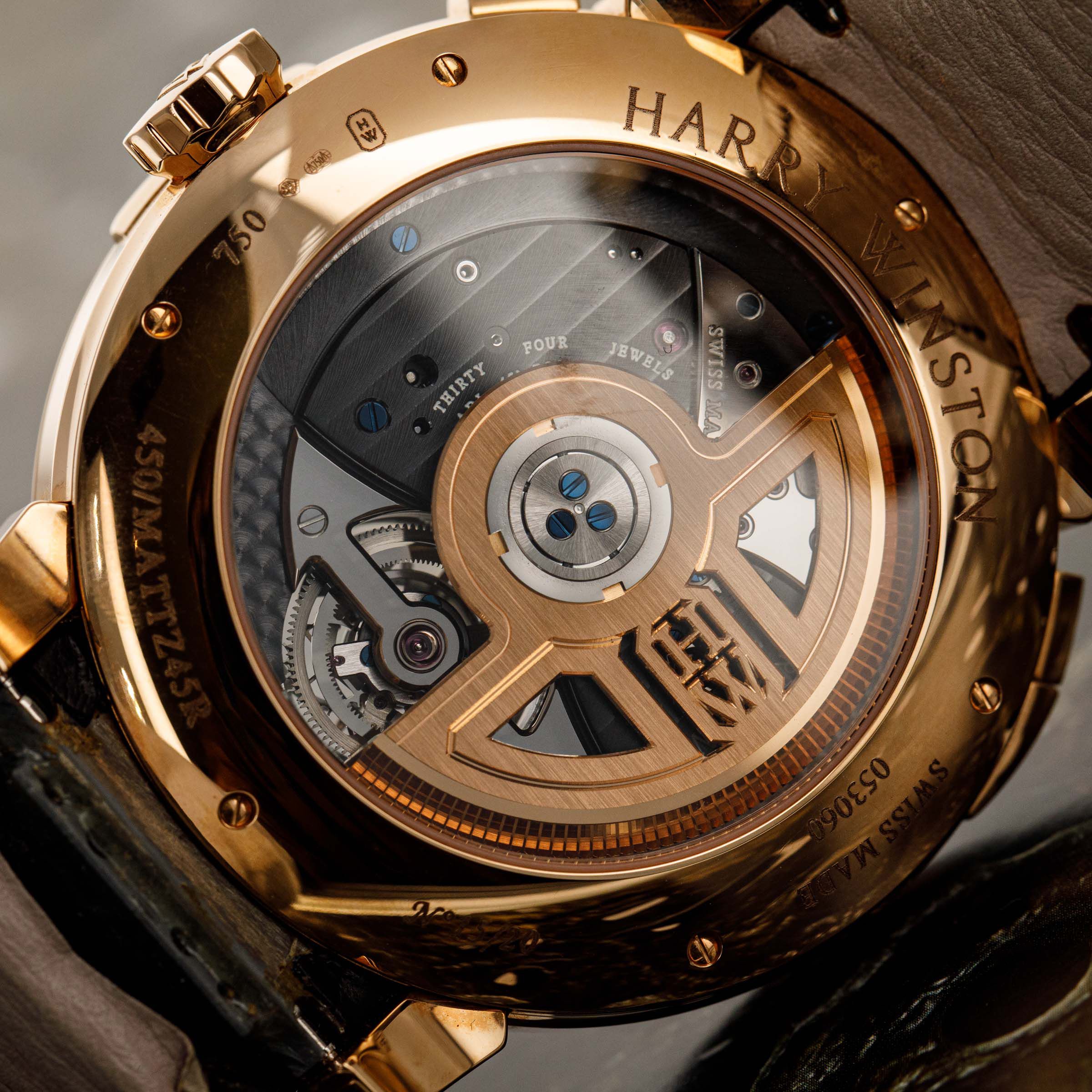 Harry Winston Midnight GMT Tourbillon 450/MATTZ45R Black Dial 18k