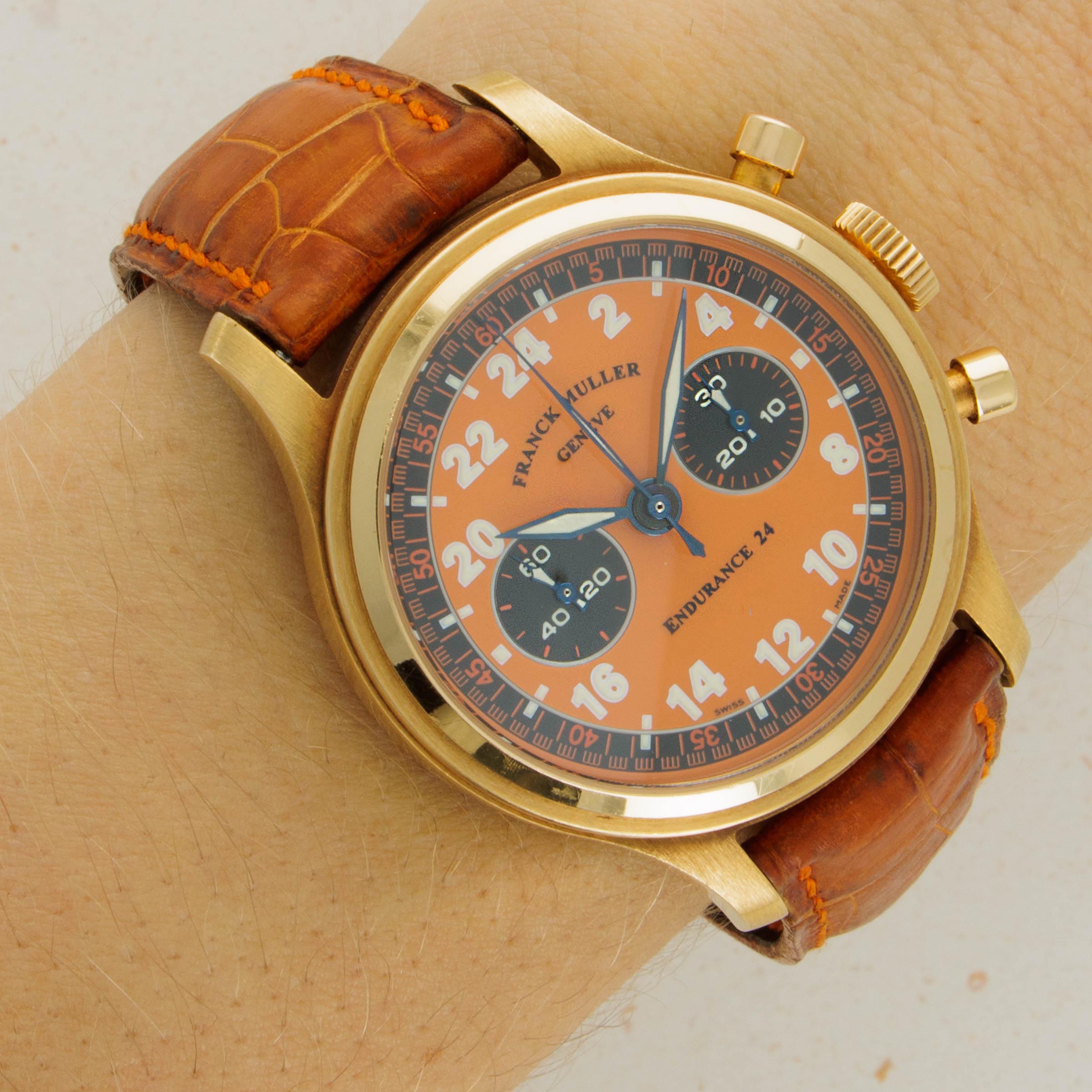 Franck Muller Endurance 24 Chronograph 18k YG Orange Dial