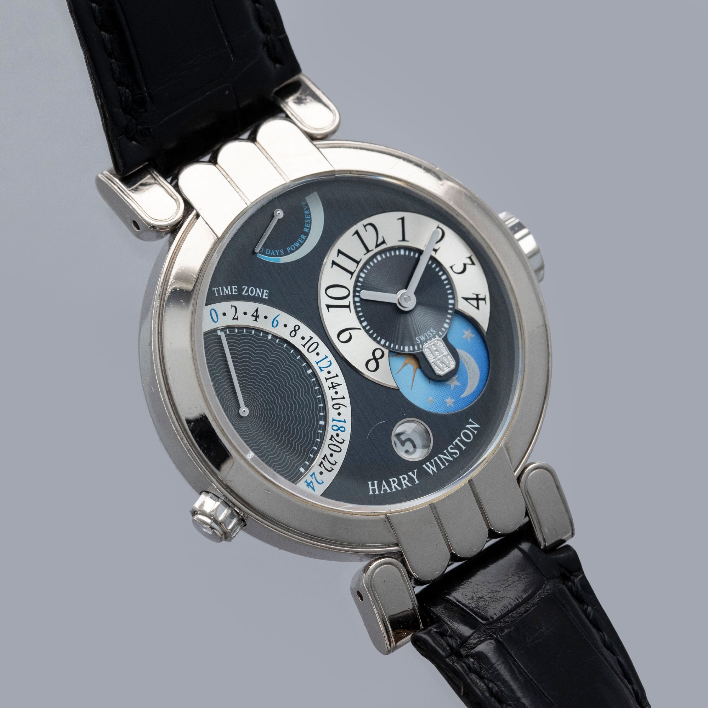 Harry Winston Premier Excenter Timezone 200-MMTZ39W 18k WG