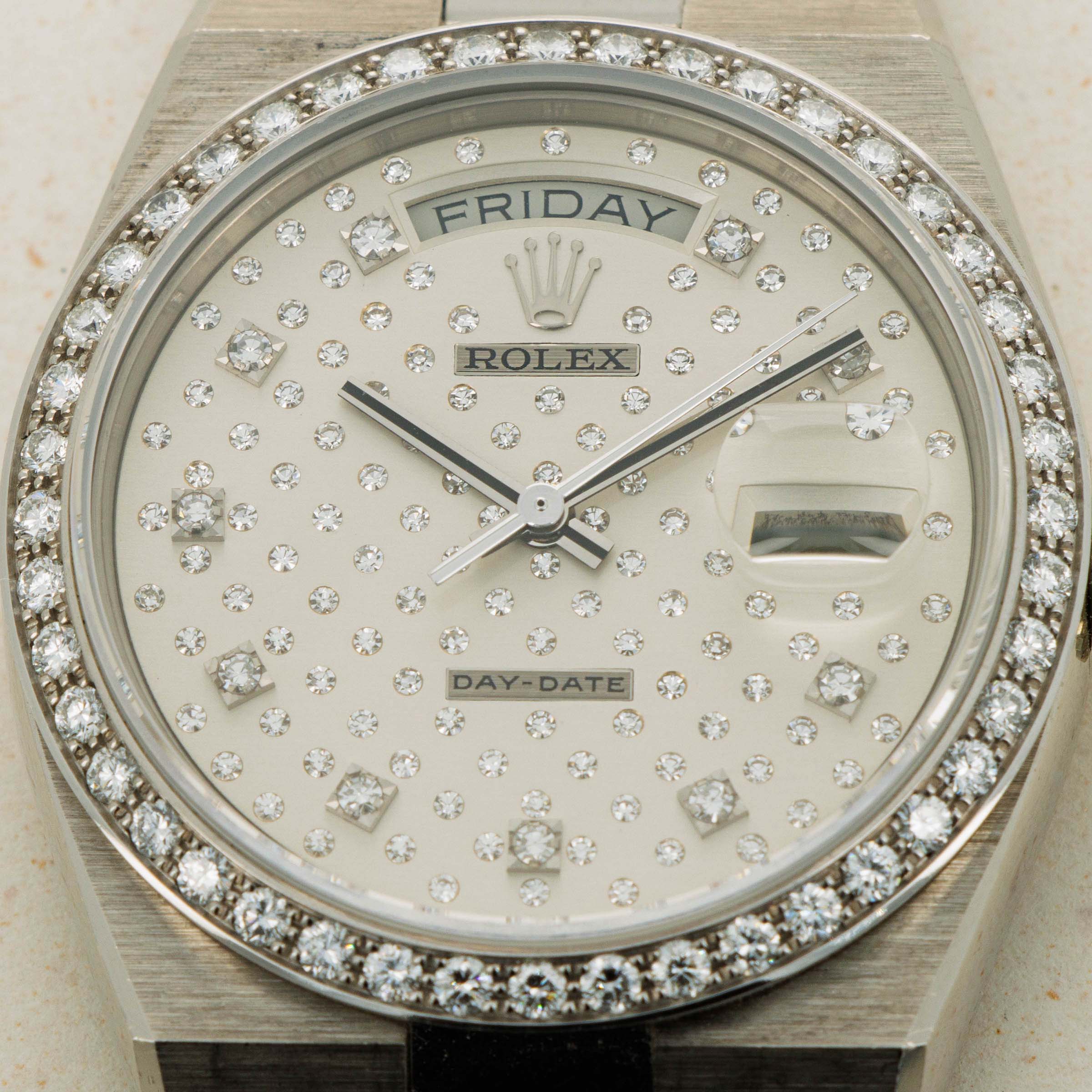 Rolex Oysterquartz Day-Date 19049 Diamond Bezel Pleiade Diamond 