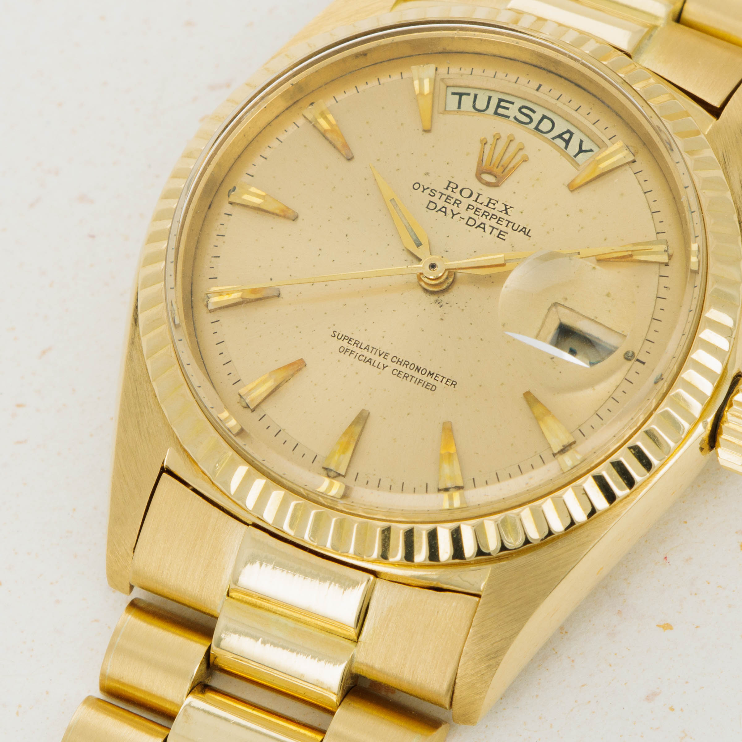 Rolex Day-Date 1803 18k YG Claw Dial Japanese Bracelet | Auctions