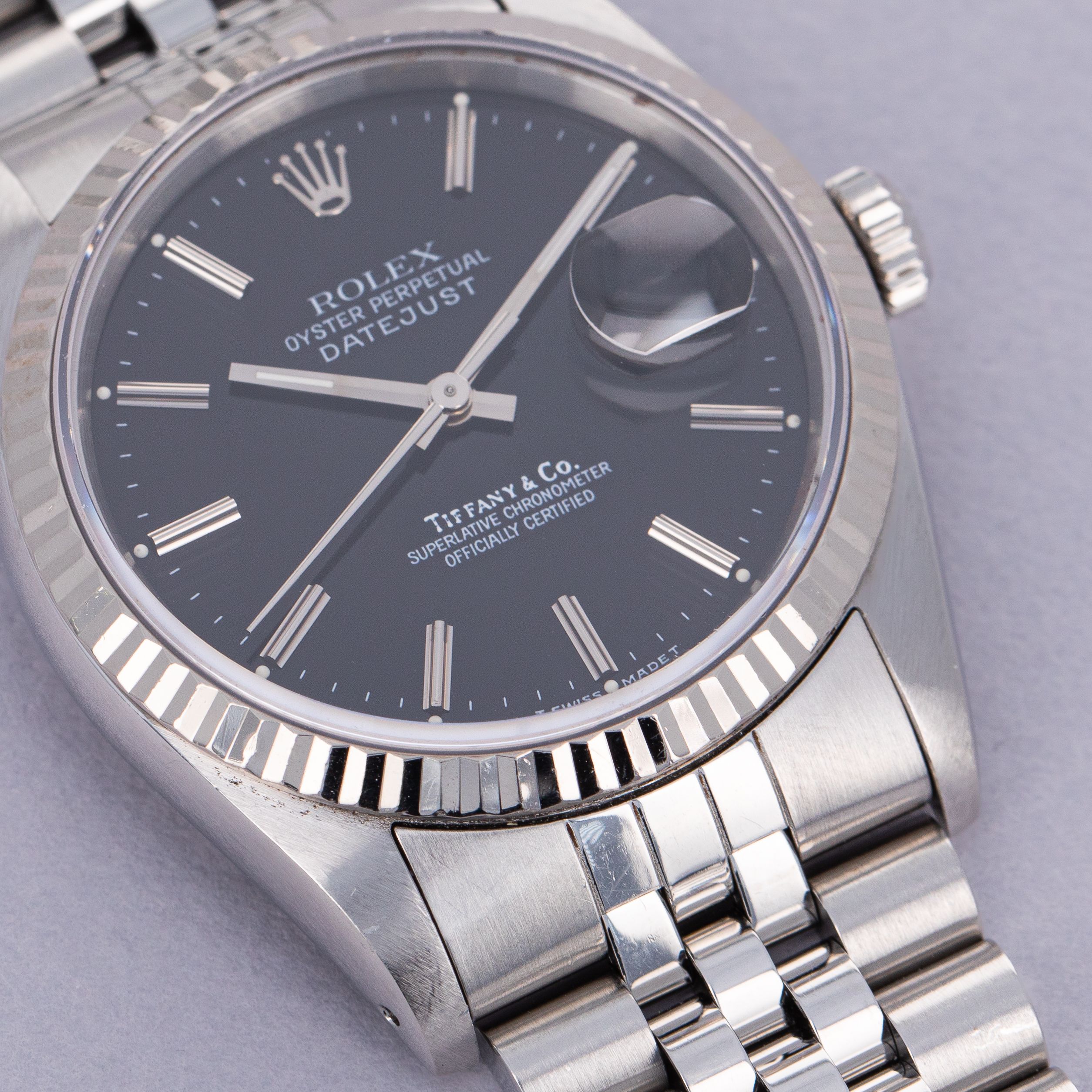Rolex Datejust 16234 Black Dial Retailed by Tiffany & Co