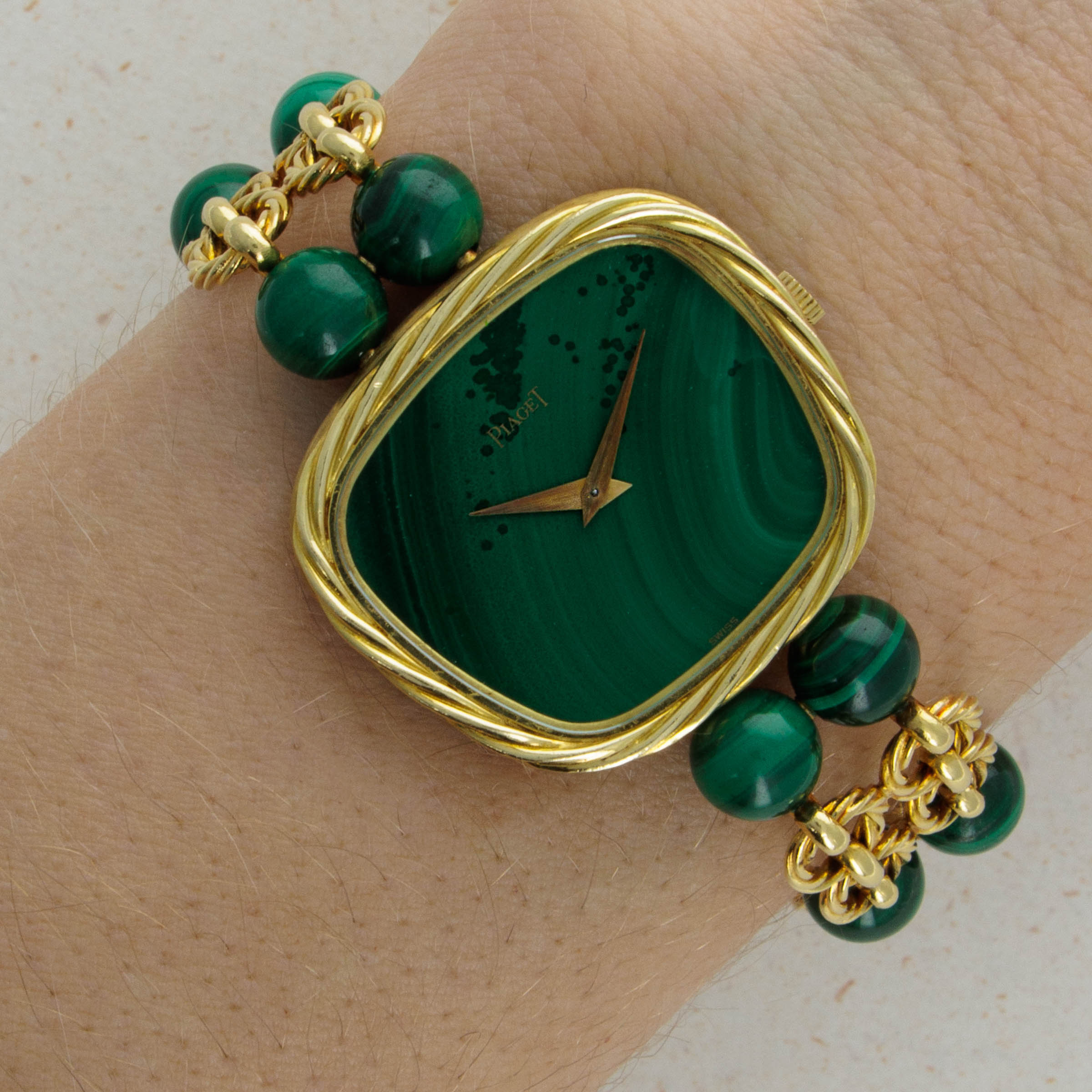 Piaget Malachite Ladies 9465P60 18k YG Auctions Loupe This