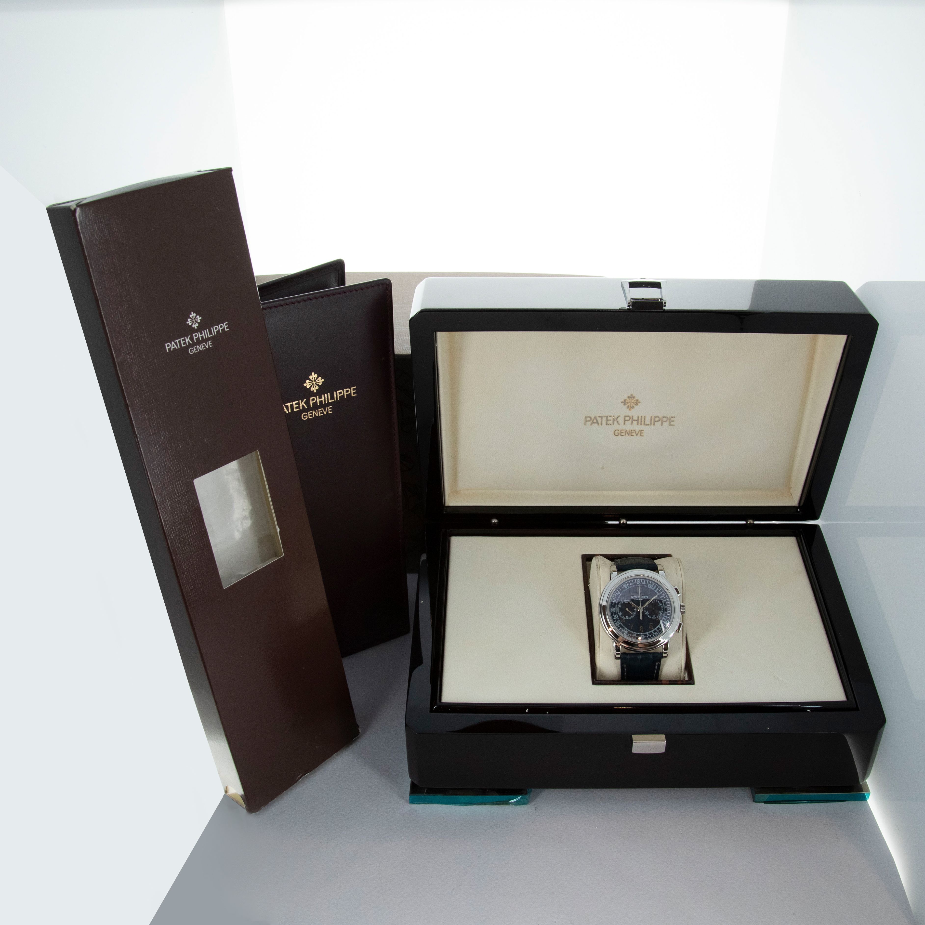 Patek Philippe Chronograph 5070P Blue Dial Platinum Box and Papers