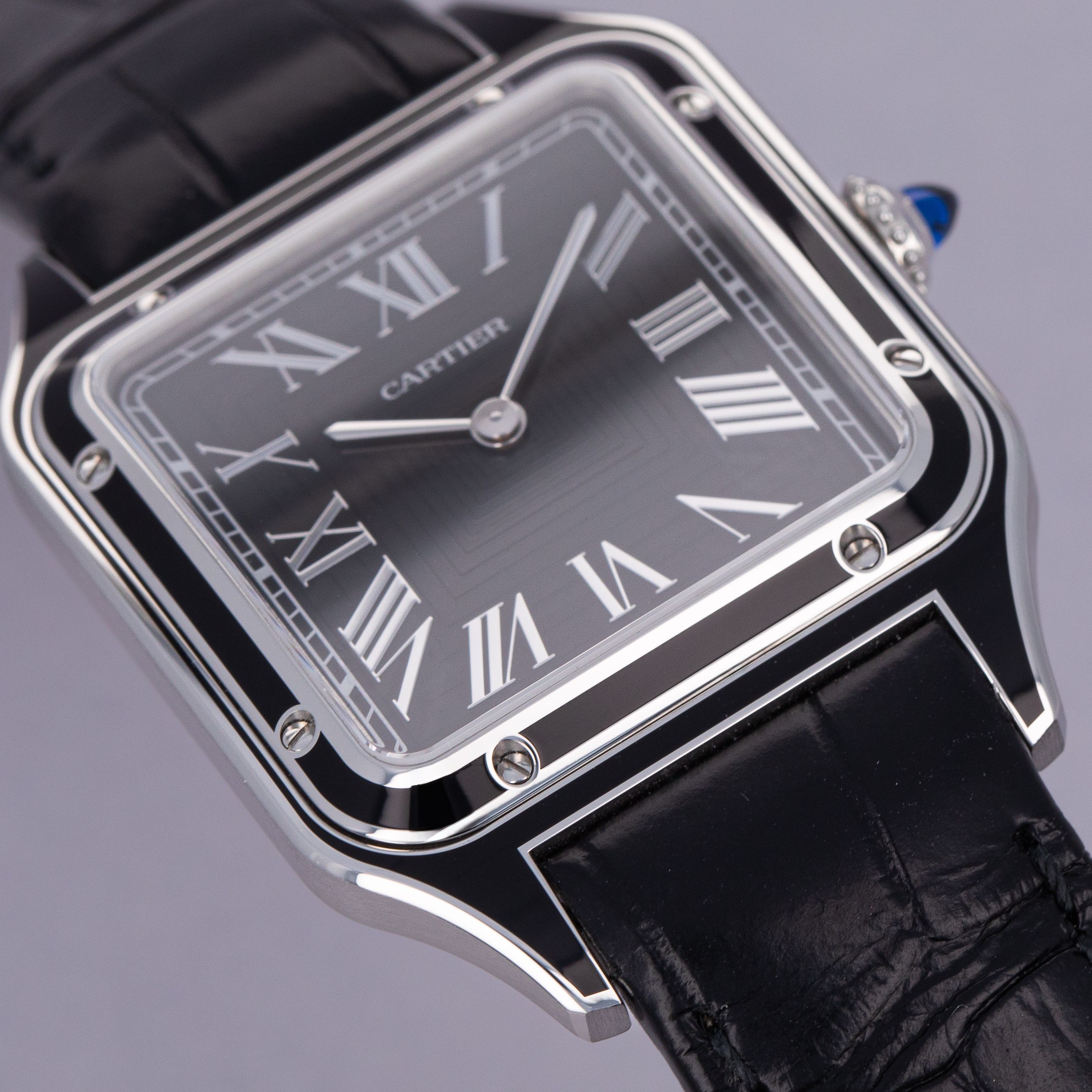 Cartier Santos Dumont Black Lacquered Steel Case WSSA0046