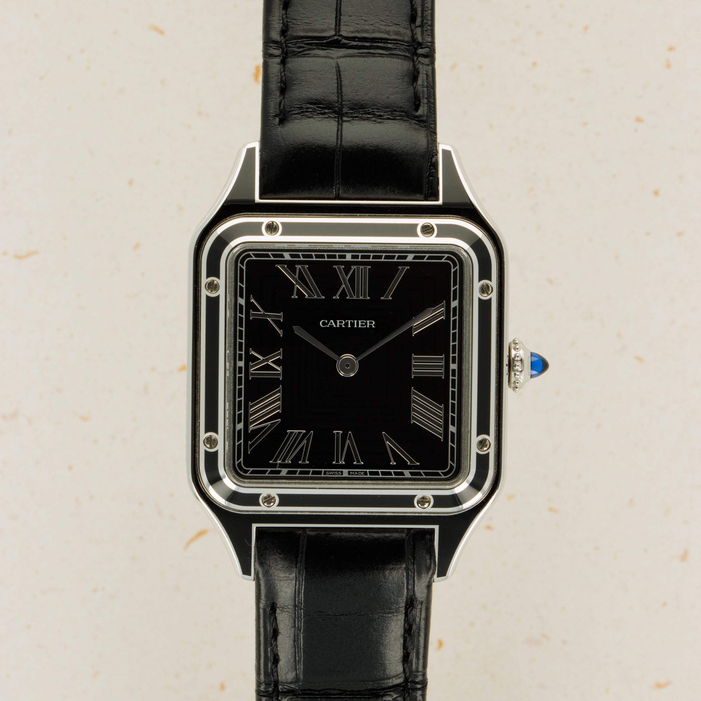 Cartier Santos Dumont Black Lacquered Steel Case WSSA0046