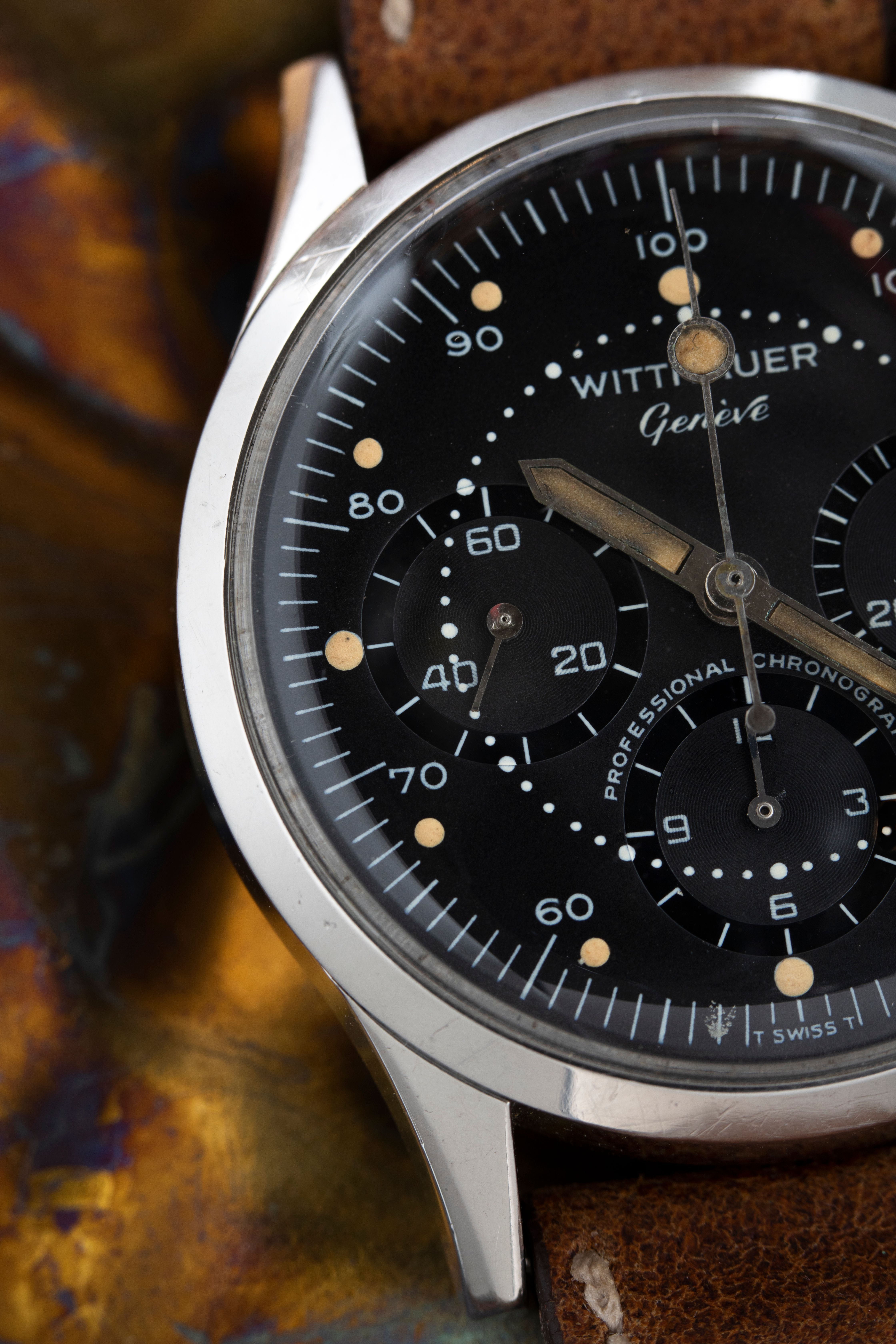 時計 W I T T N A U E R Wittnauer Professional Chronograph 242T Black Dial | Auctions