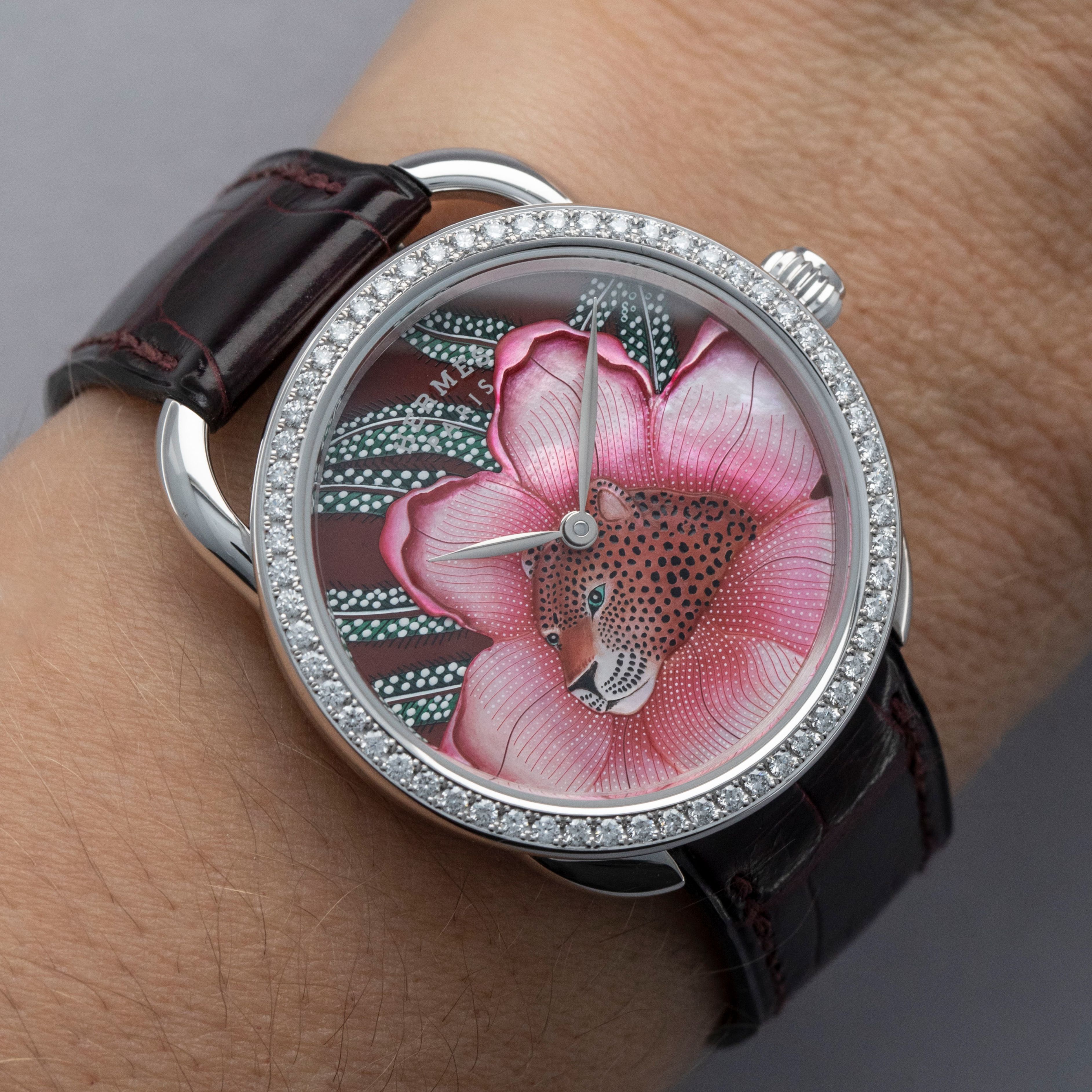 Hermes Arceau AR6.A93b Leopard in Baobab Tree Enamel Dial Diamond