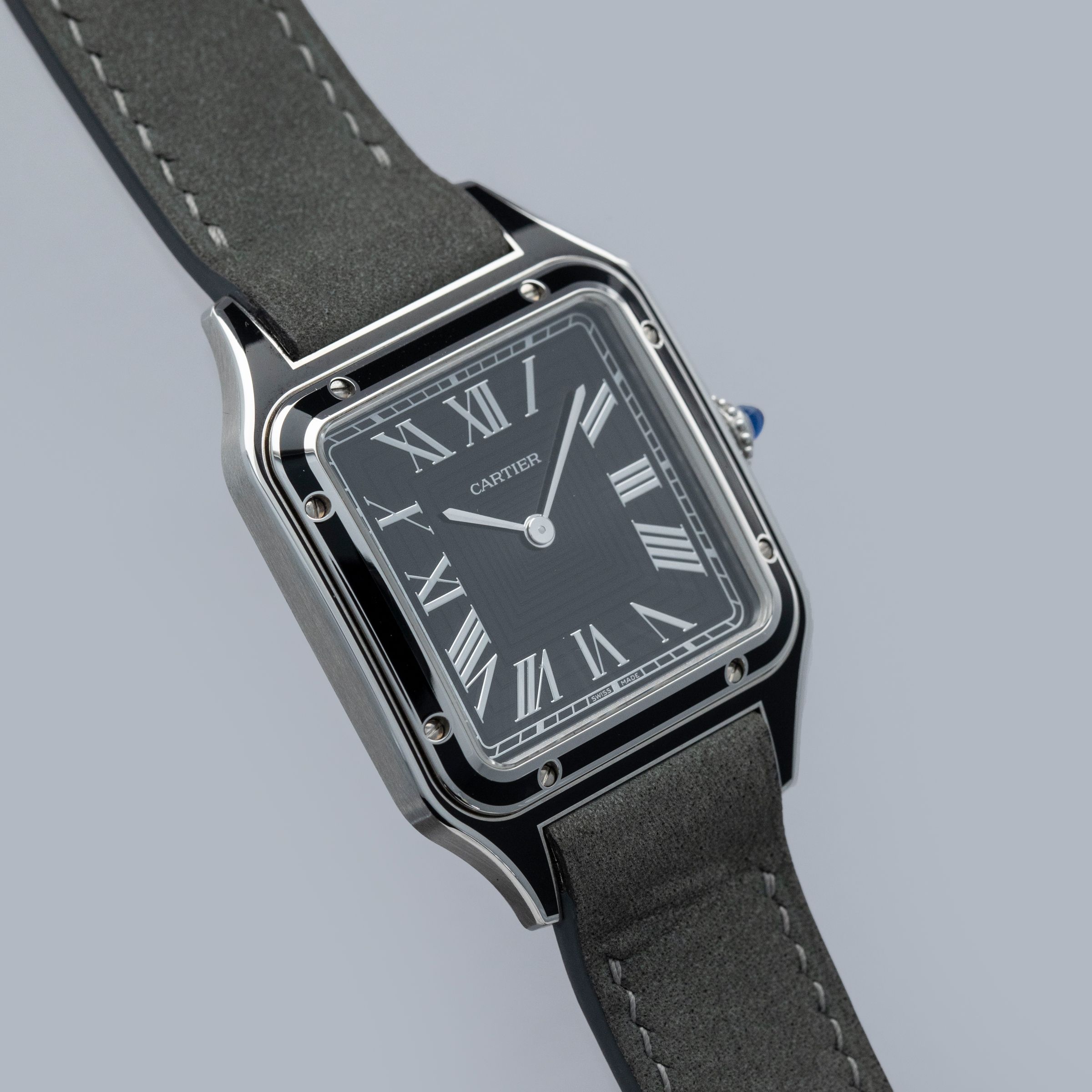 CARTIER SANTOS DUMONT BLACK LACQUERED STEEL CASE WSSA0046