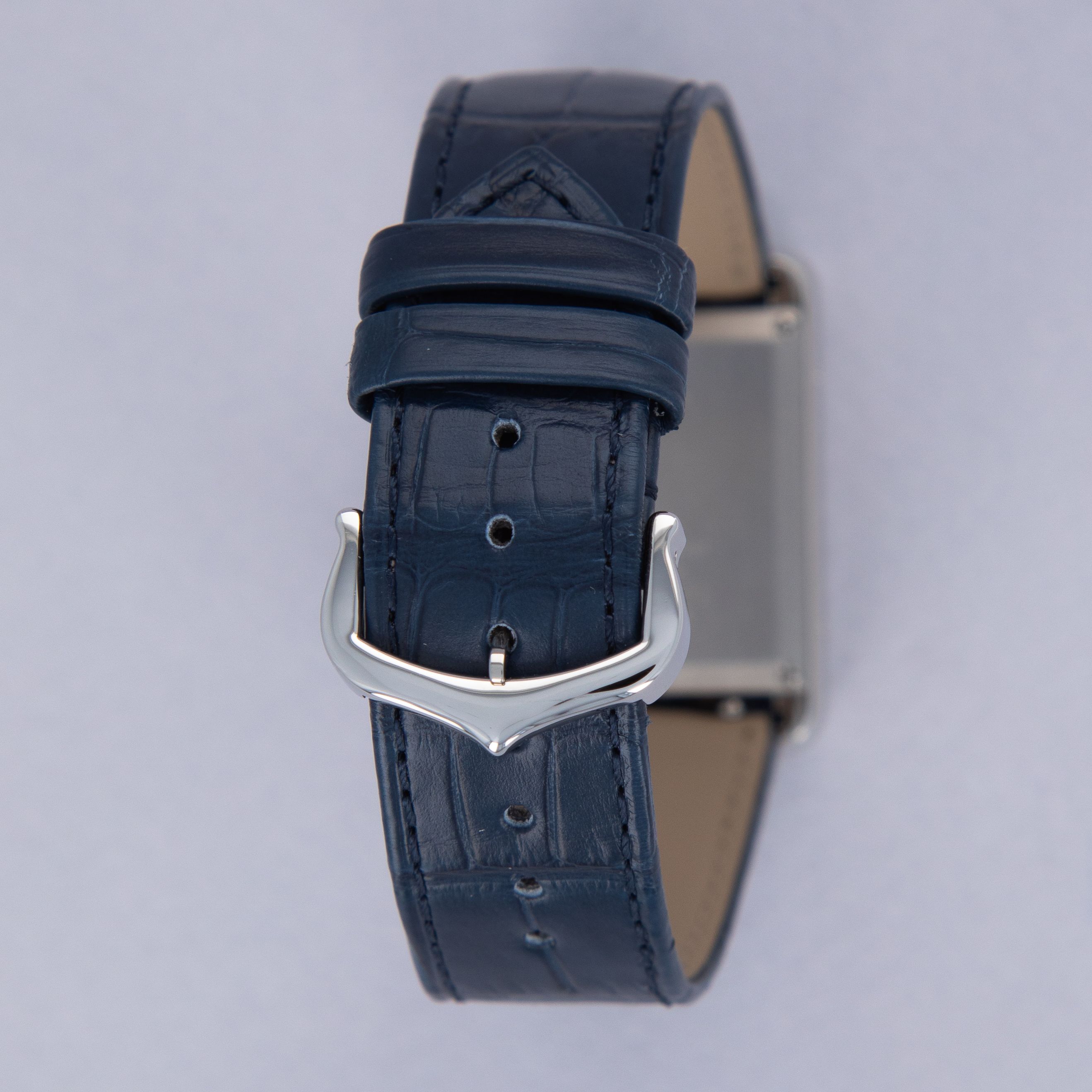 Cartier Must De Cartier WSTA0055 Tank Blue Dial Stainless Steel