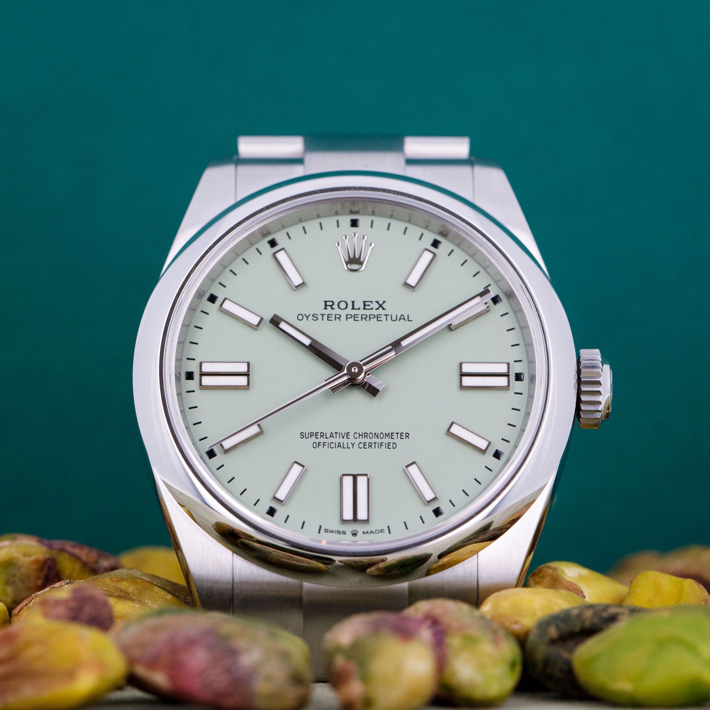 Rolex Oyster Perpetual 41 134300 Pistachio-Green Dial | Auctions