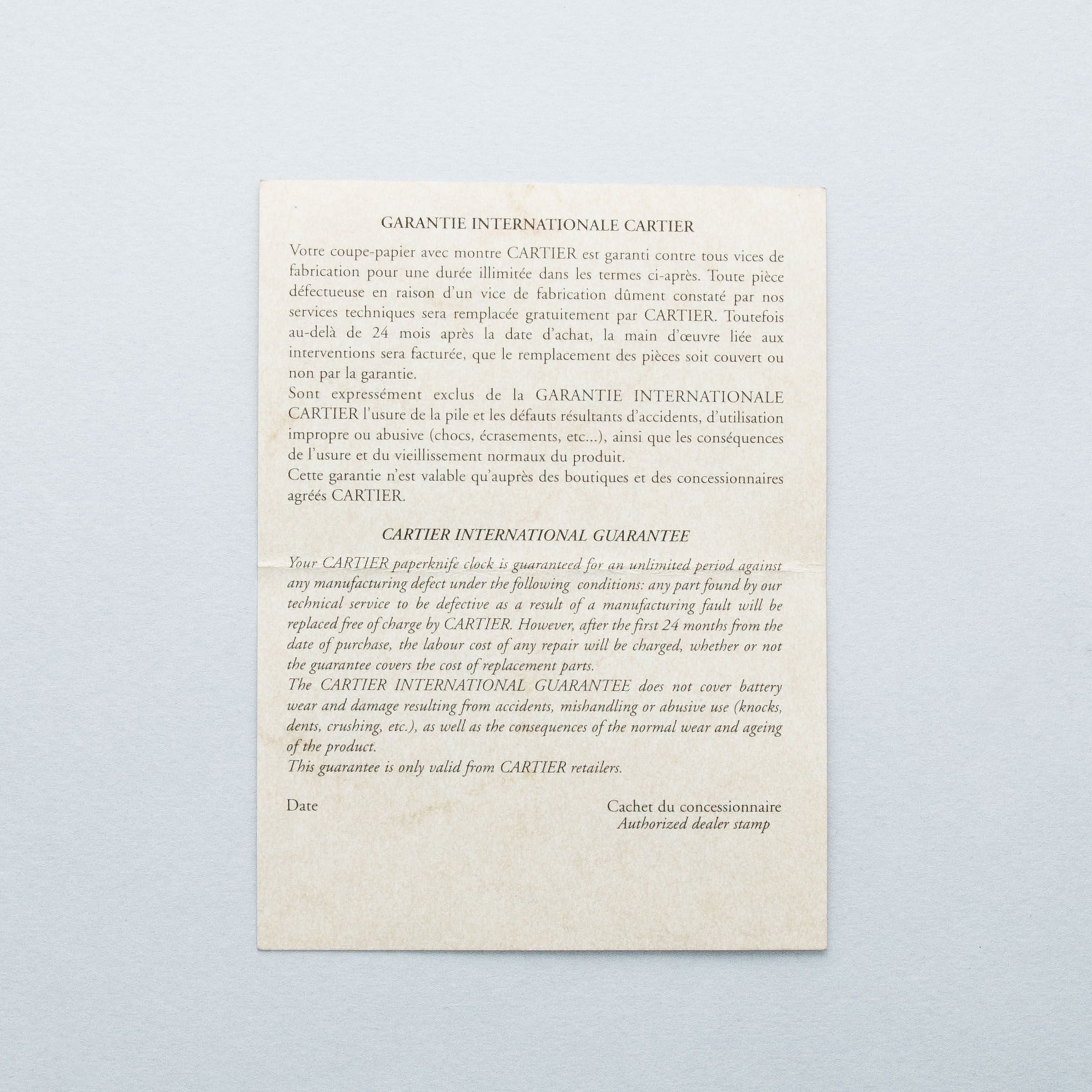 Cartier Letter Opener with Clock Limited Edition | Auctions