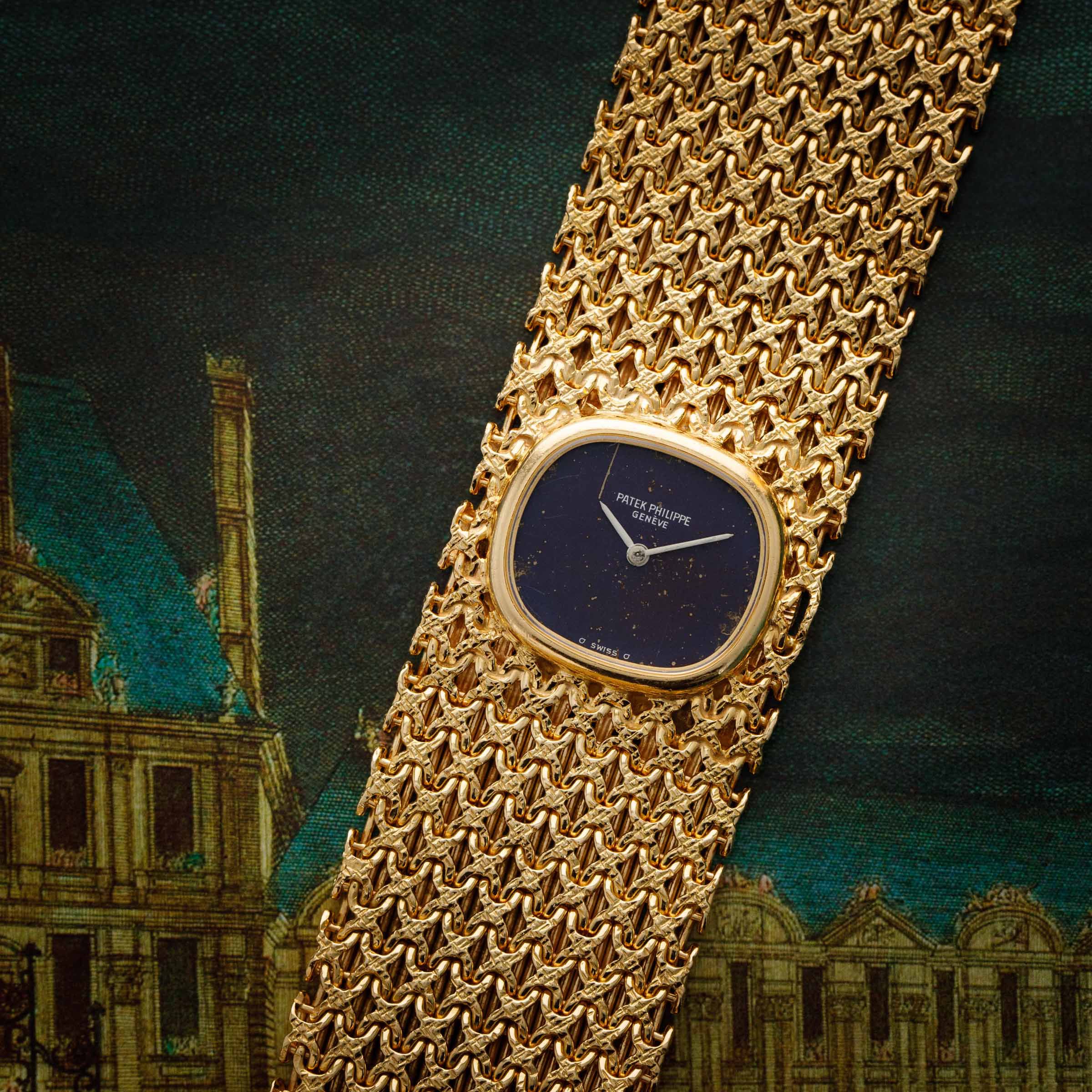 Patek Philippe Ladies Ellipse 4151/1J Integrated Bracelet Blue