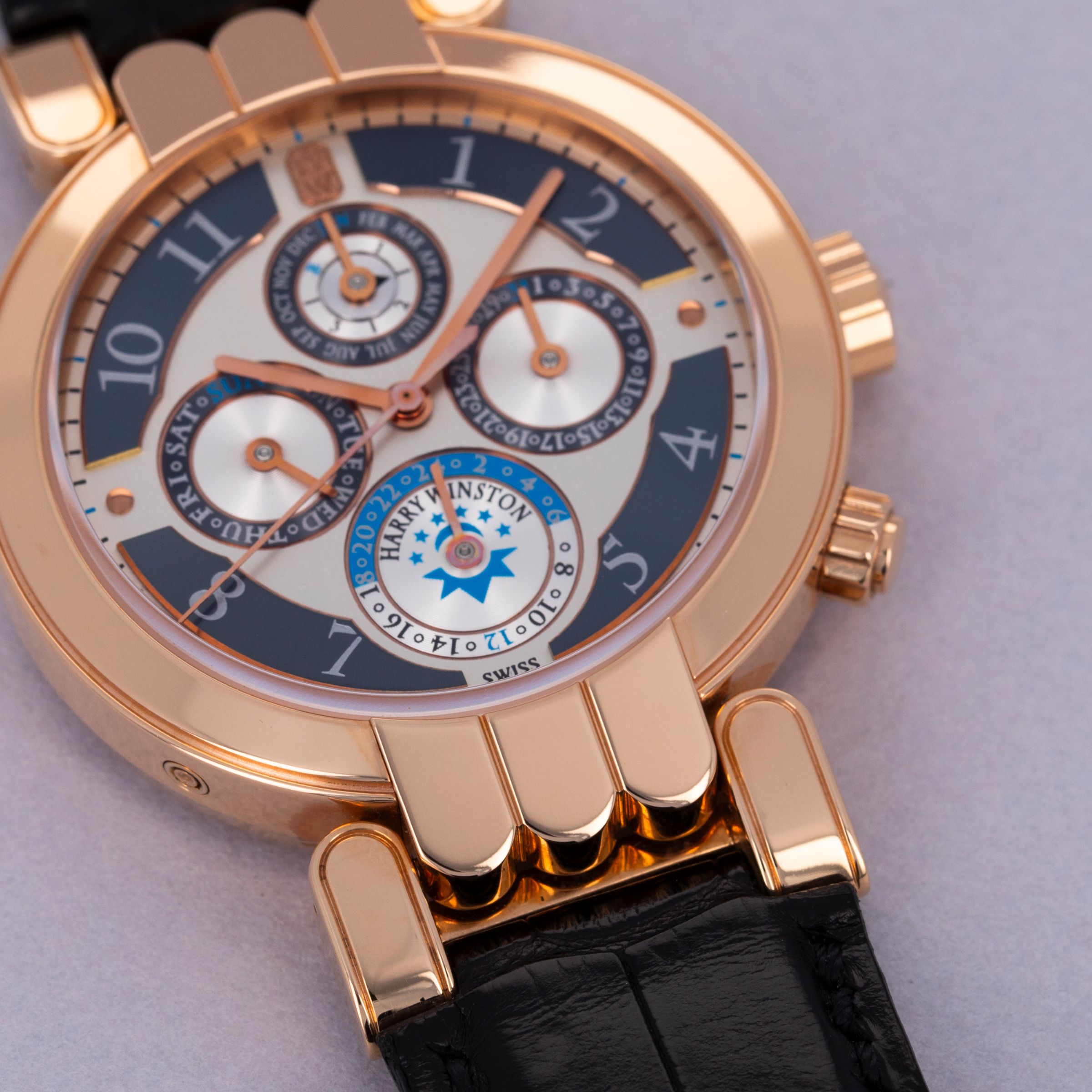 Harry Winston Premier Perpetual Calendar Timezone 200-MAWPC38 18k