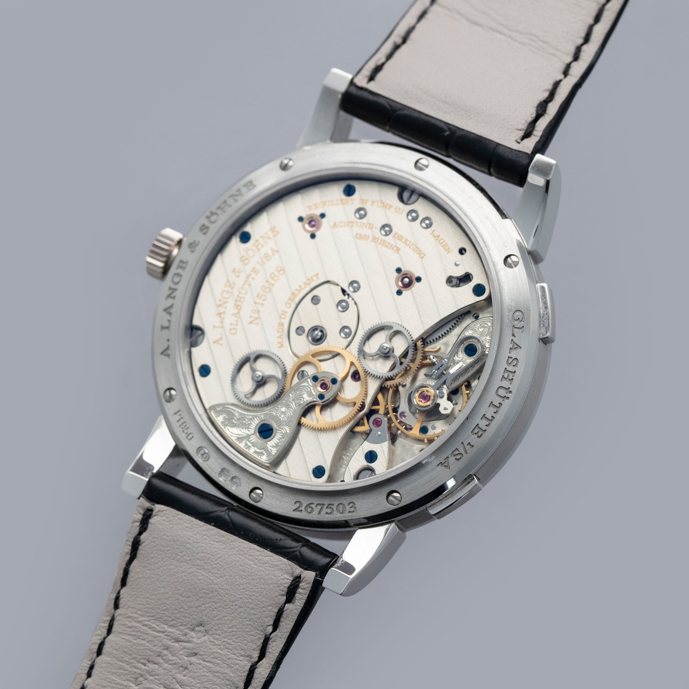 A. Lange & Söhne Lange 1 Time Zone 136.025 Rhodium Dial