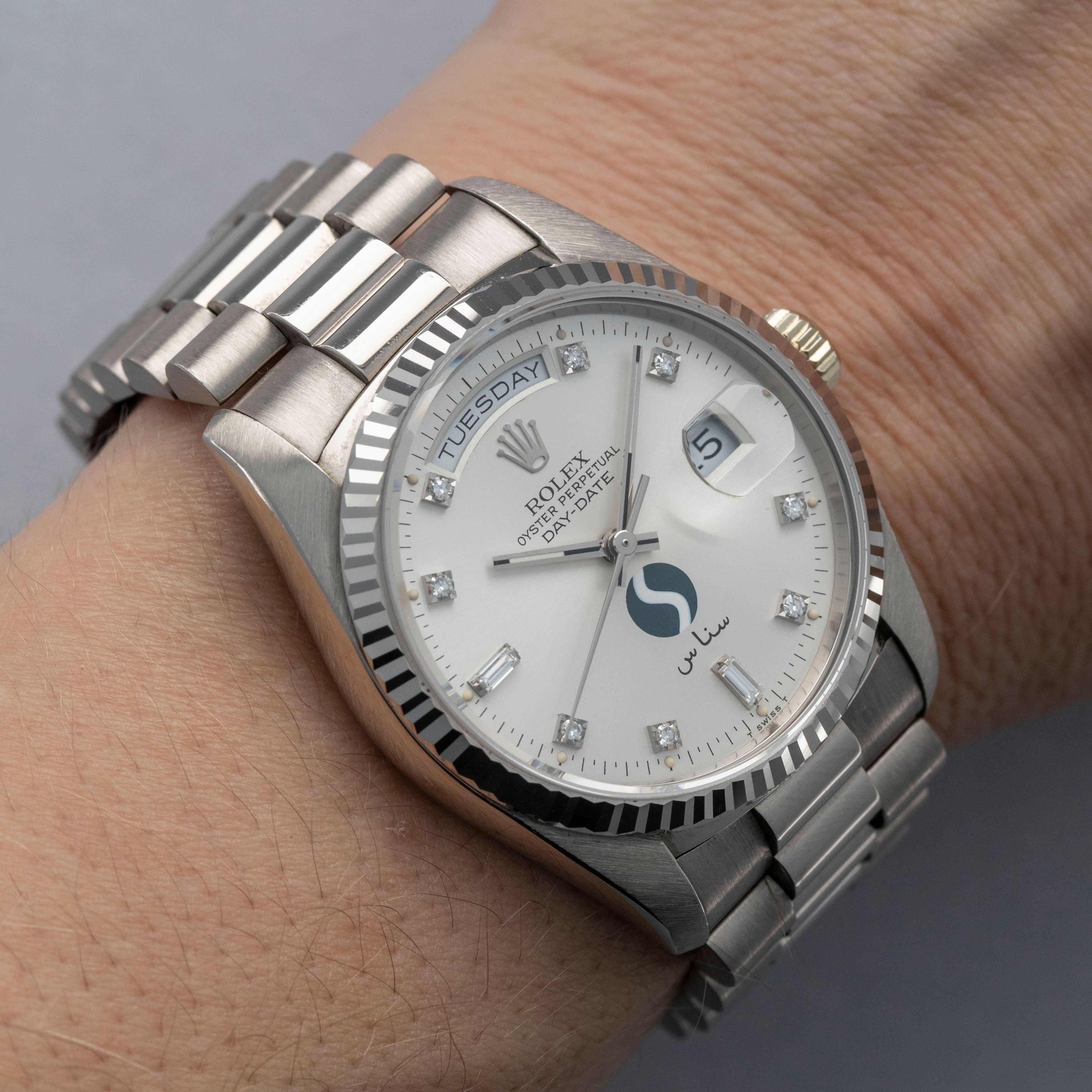 Rolex Day-Date 18239 Diamond Dial SNAS Aviation Dial 18k WG