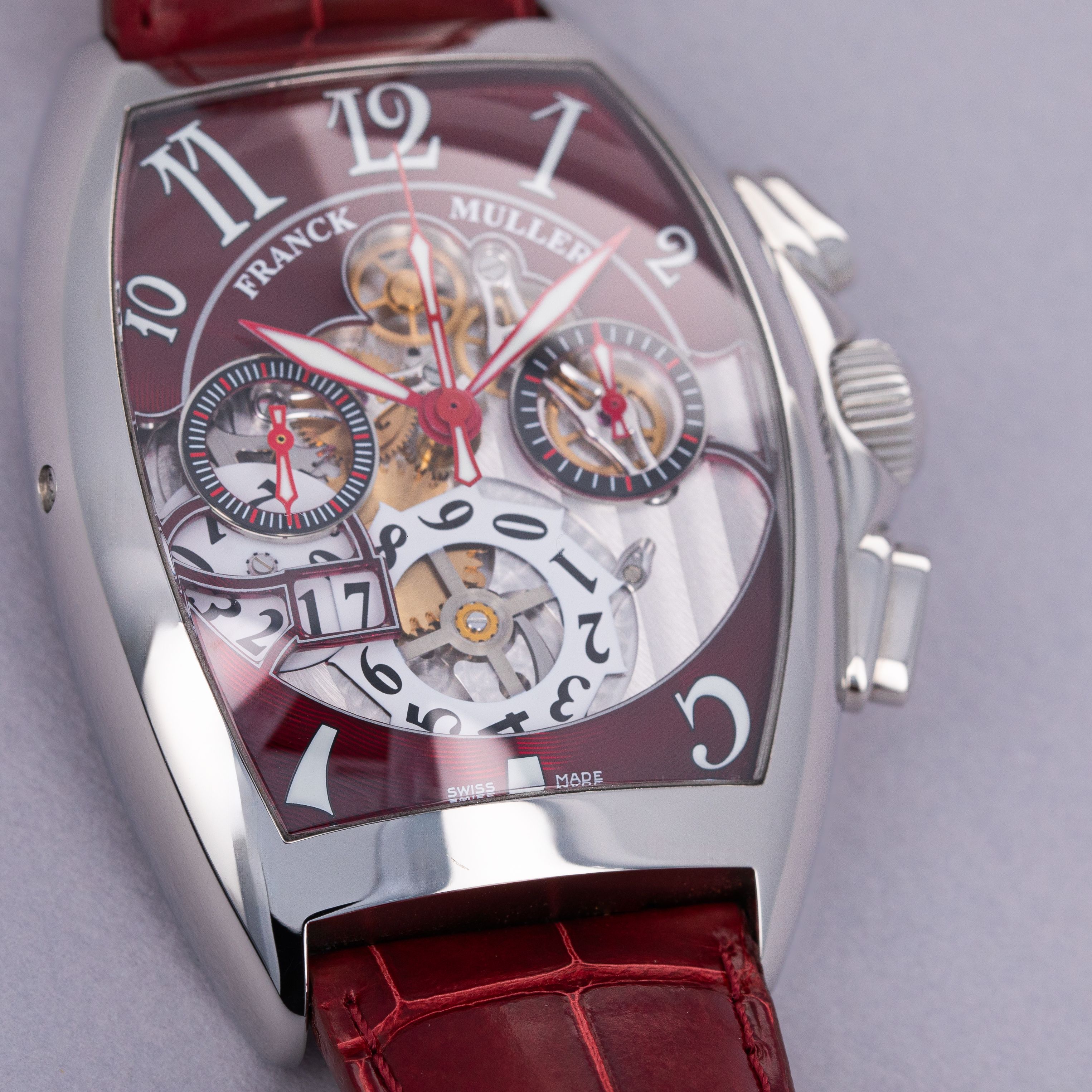 Franck Muller Cintree Curvex Grande Date 8083 CC GD FO Auctions Loupe This