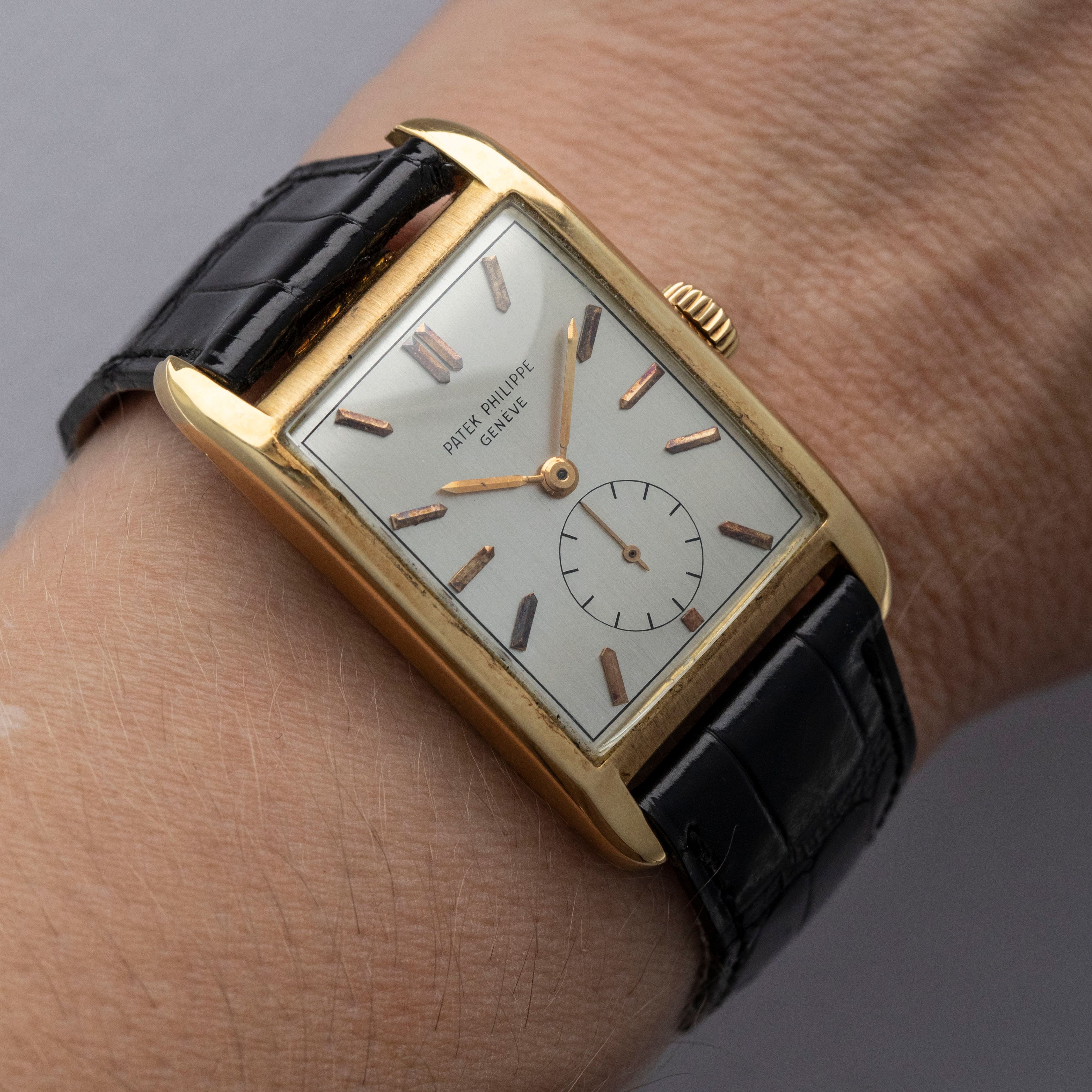 Patek Philippe Rectangular 2434J 18k YG with Extract of the