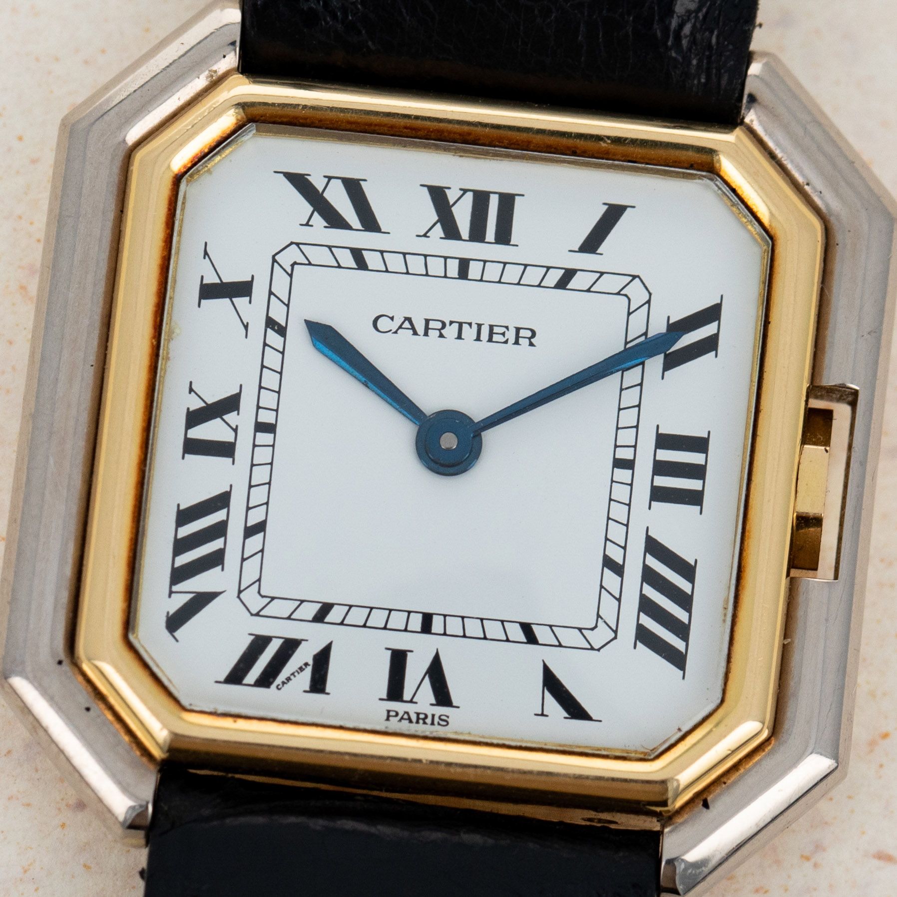 Cartier Tank Ceinture 7820 18K WG YG Auctions Loupe This