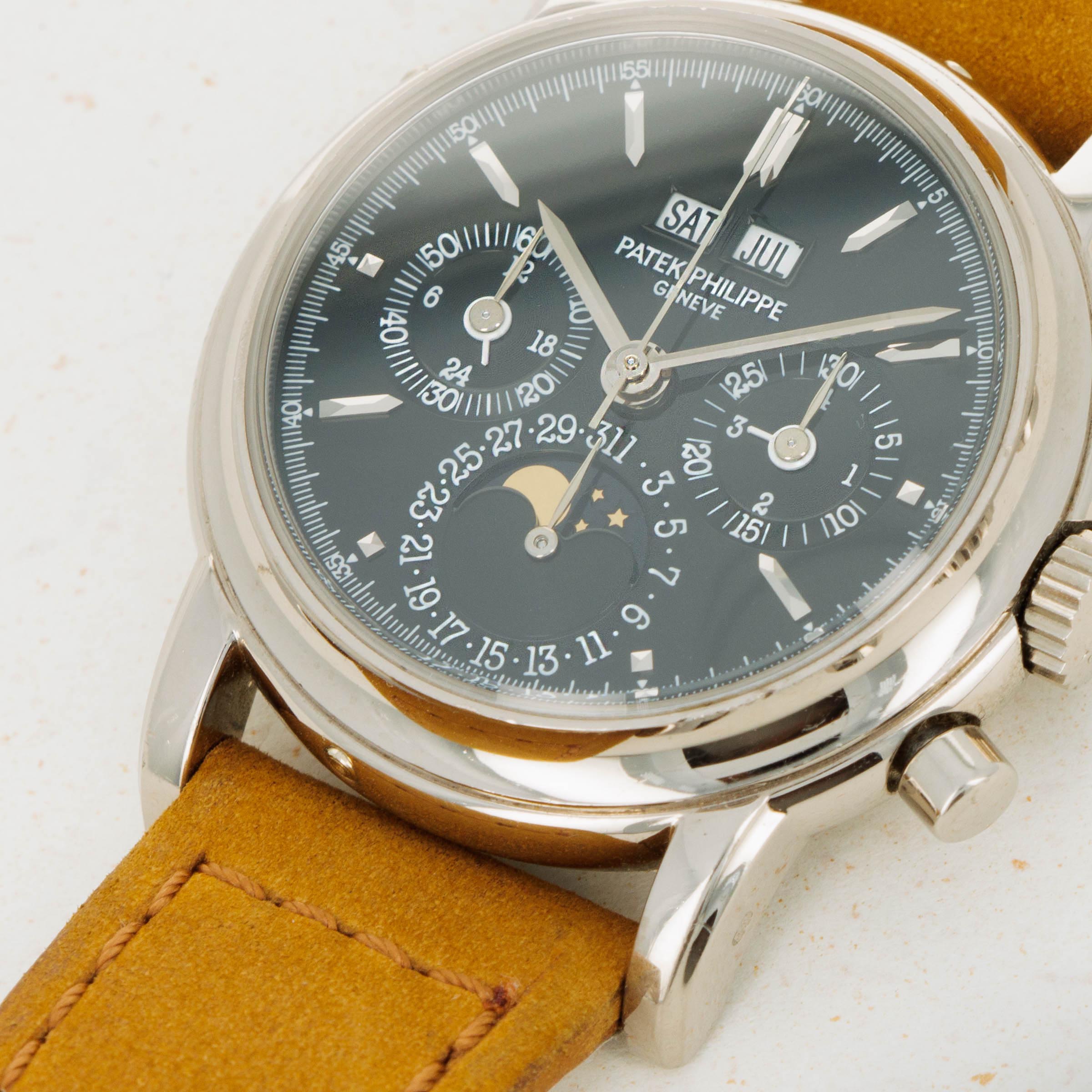 Patek Philippe 3970EG 4th Series 18k WG Black Stick Dial