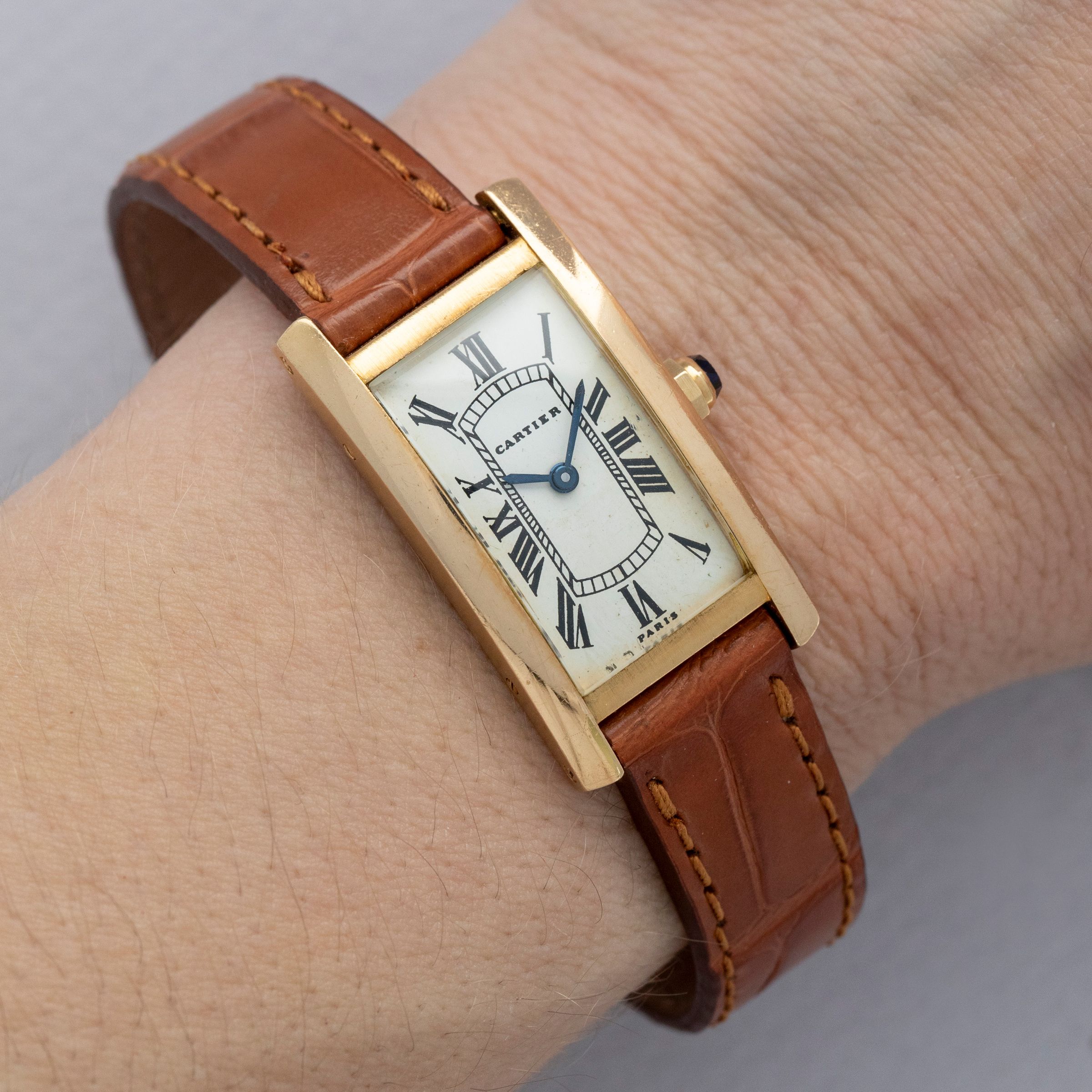 Cartier Paris Tank Cintree Small Size 18k YG | Auctions | Loupe This