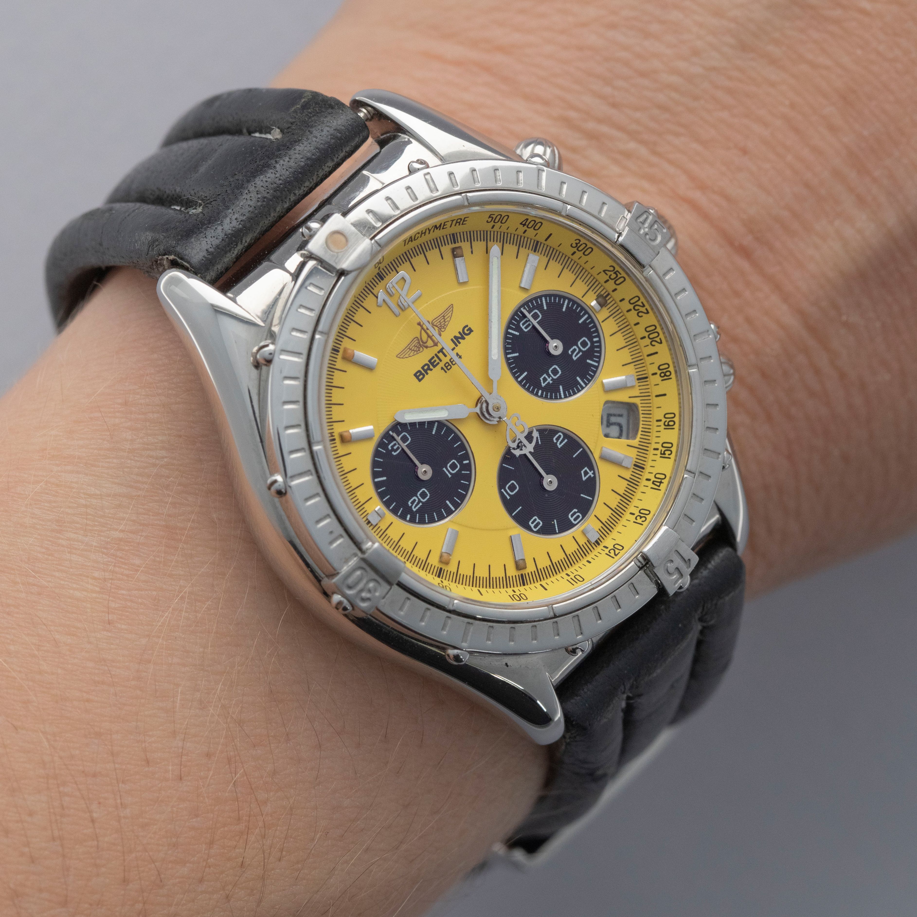 Breitling Cockpit Chronograph A30012 Yellow Dial 