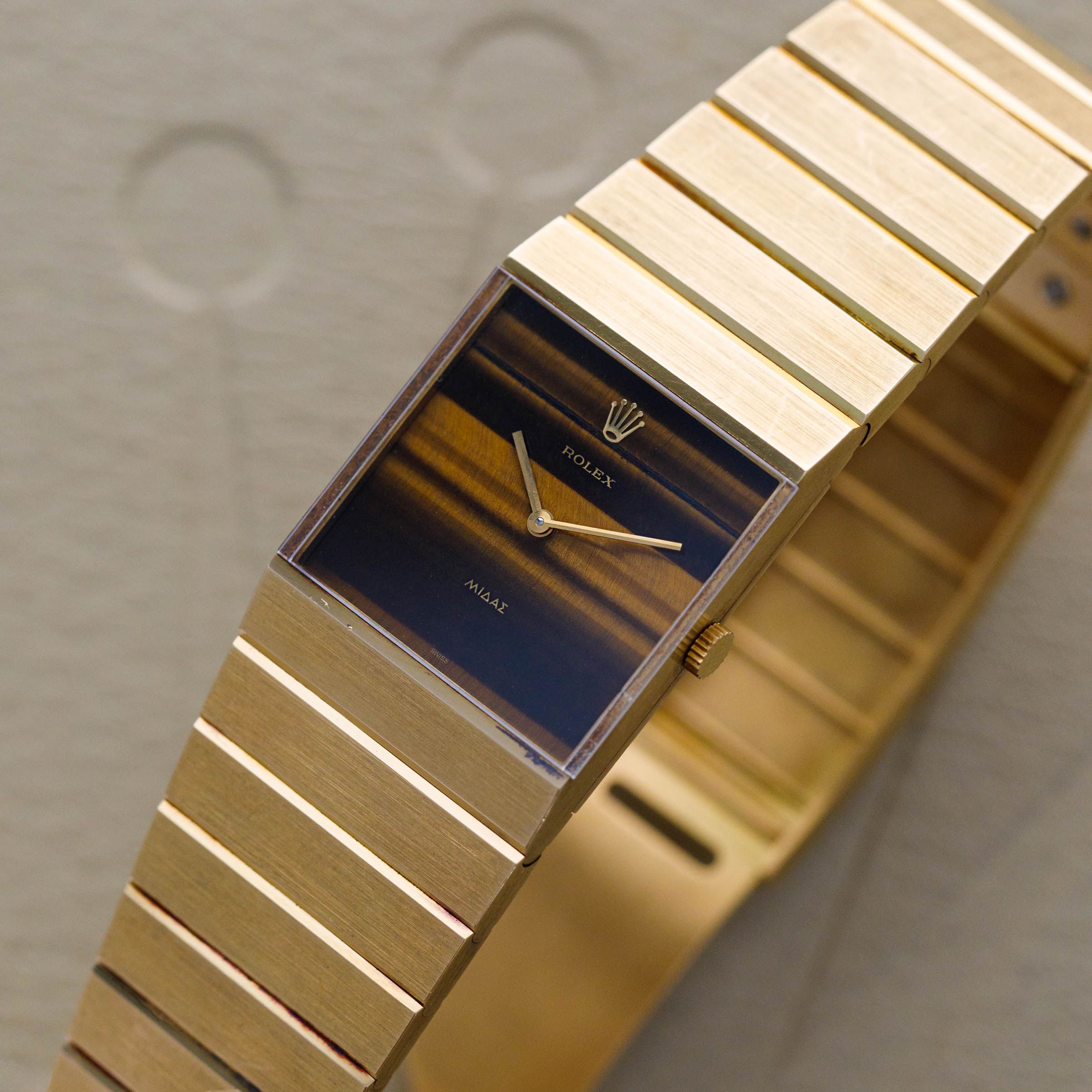Rolex King Midas 4316 Tiger's Eye Dial 18k YG | Auctions | Loupe This