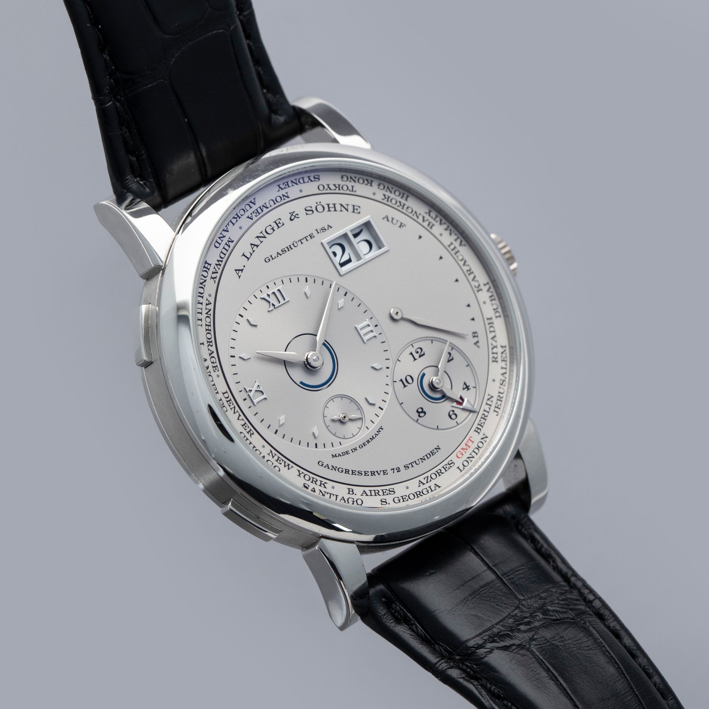 A. Lange & Söhne Lange 1 Time Zone 136.025 Rhodium Dial Platinum