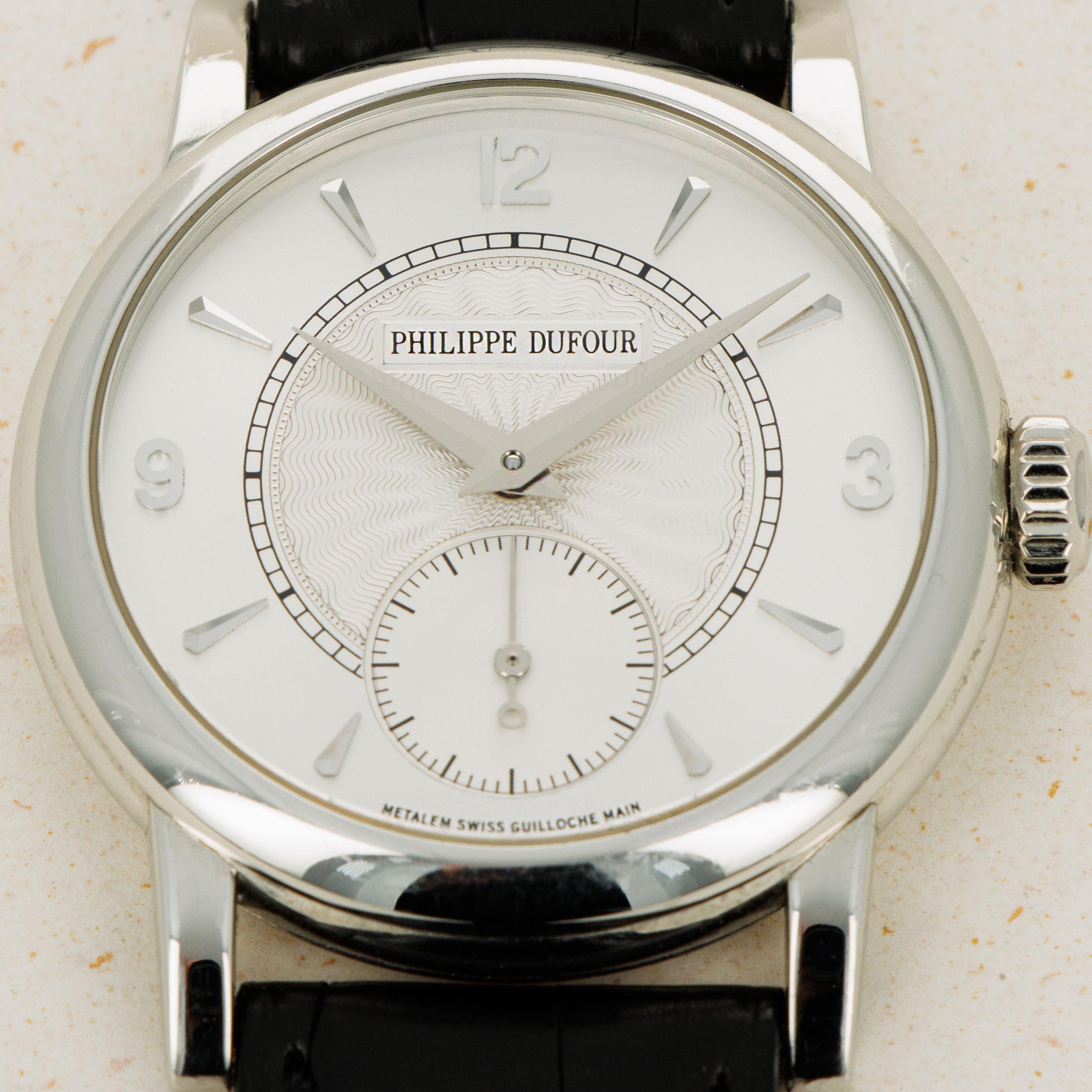 Philippe Dufour Simplicity Platinum 34mm Box and Papers with Additional Dial Auctions Loupe This