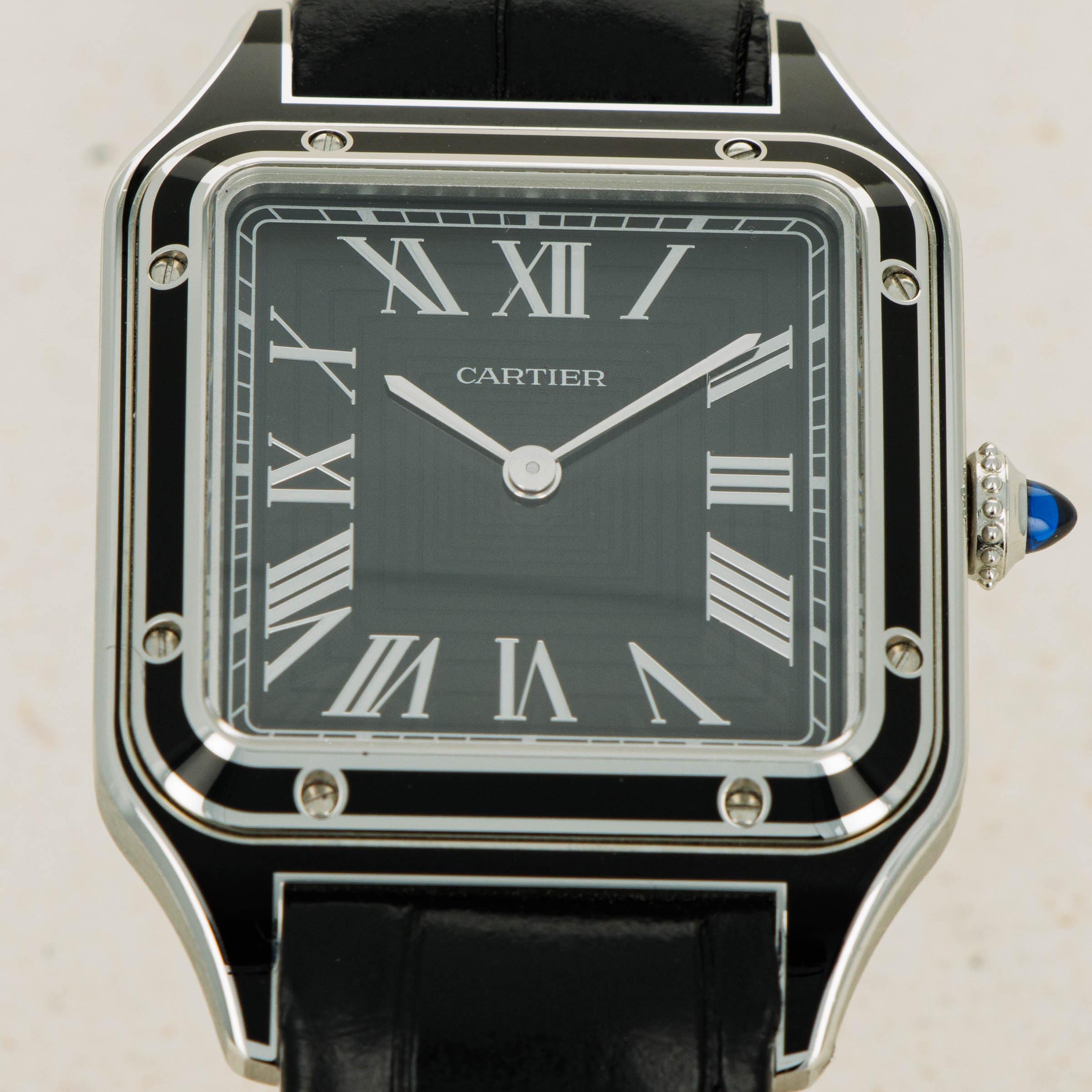 Cartier Santos Dumont Black Lacquered Steel Case WSSA0046