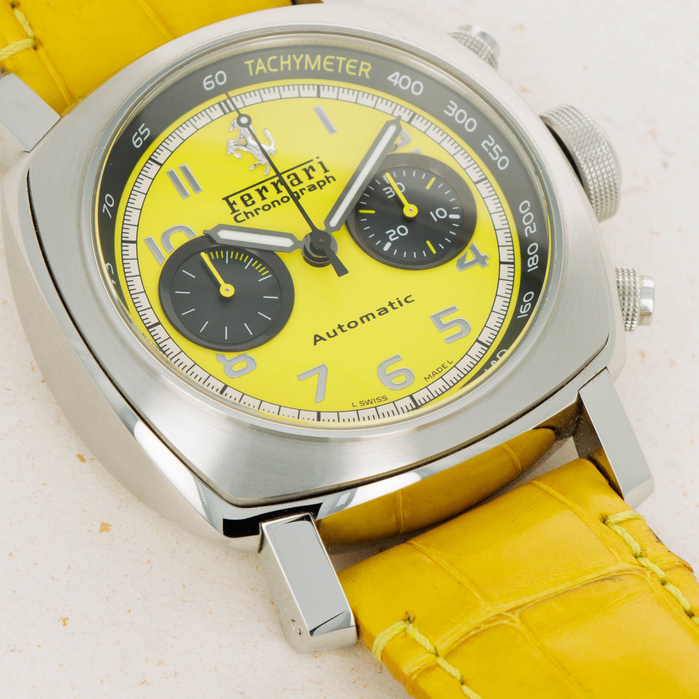 Ferrari watch yellow clearance dial